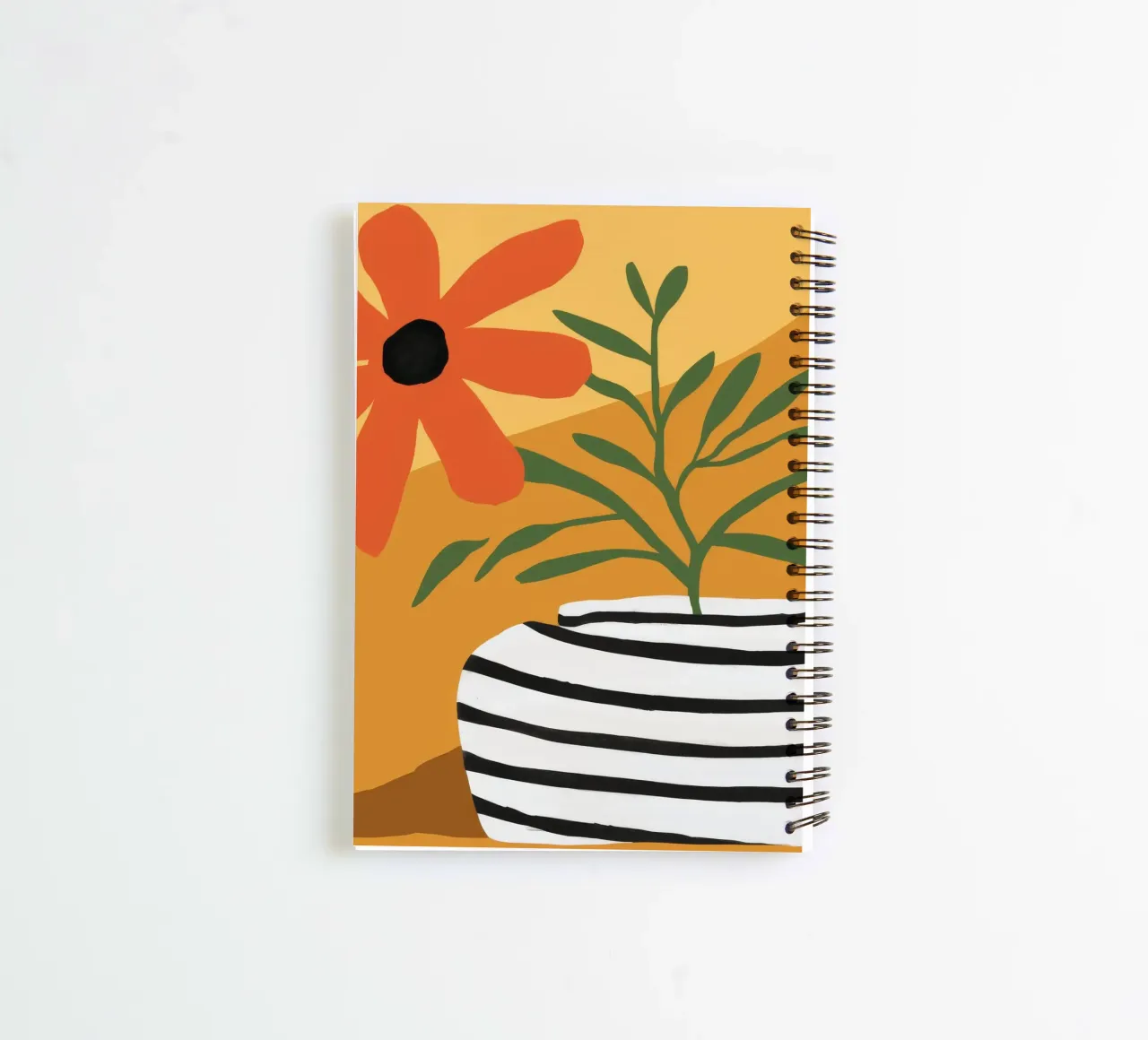 Striped Vase Sun Bloom spiral notebook by Peak Delusion