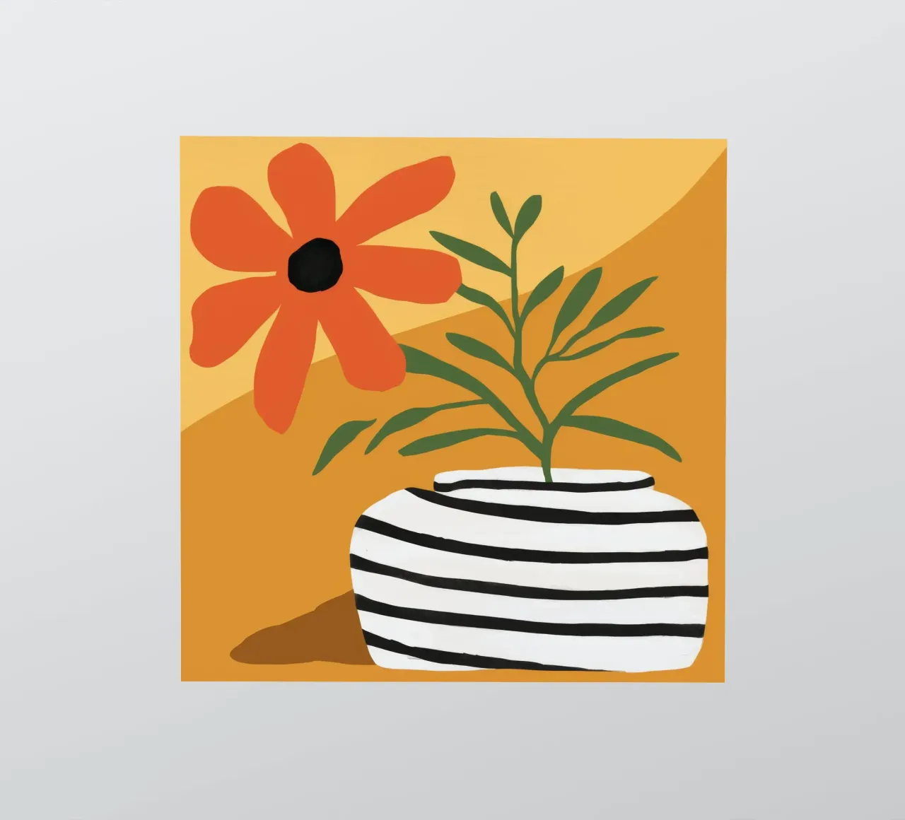 Striped Vase Sun Bloom sticker by Peak Delusion