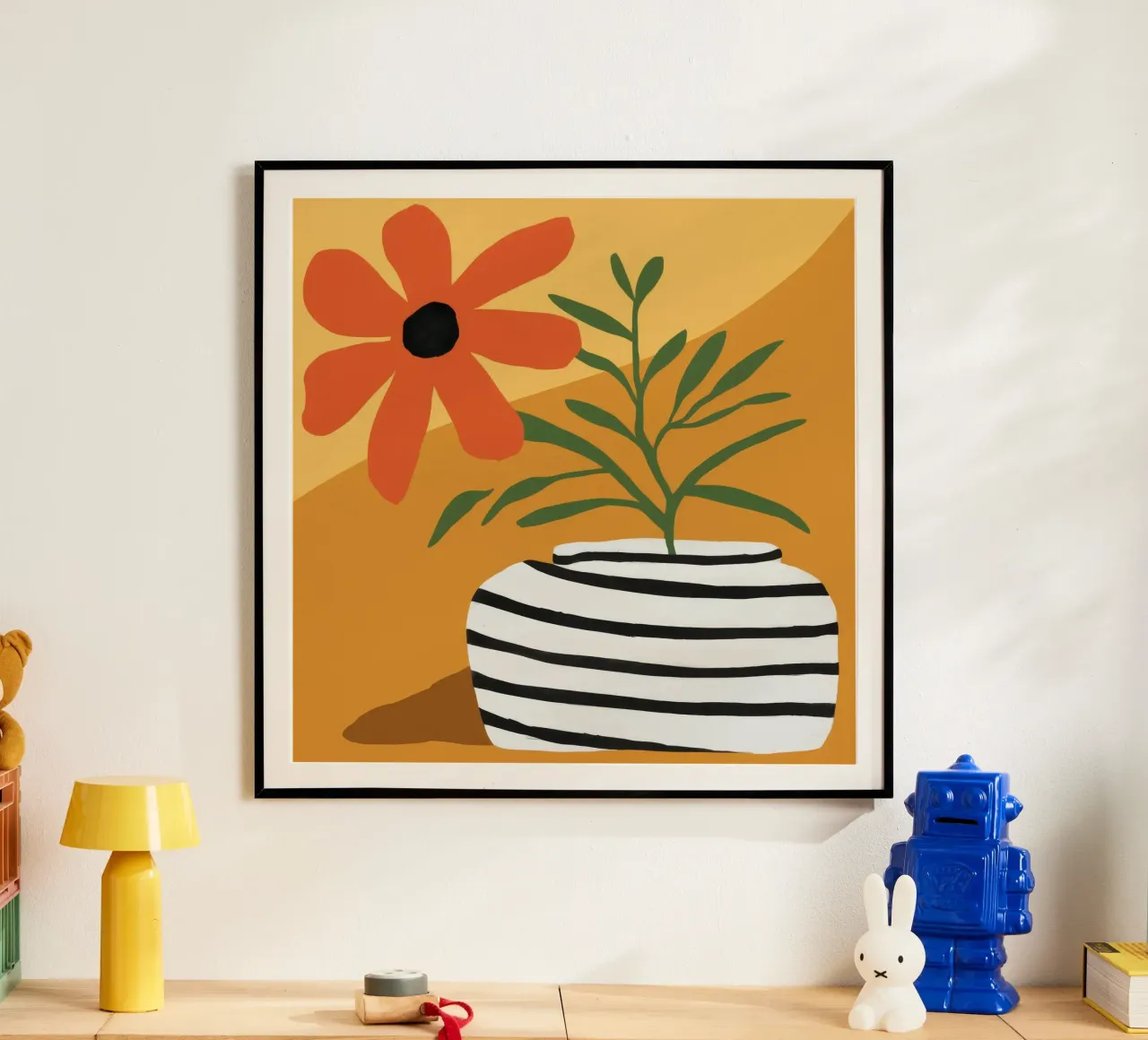 Vaso a righe Sun Bloom poster con telaio in plastica da Peak Delusion