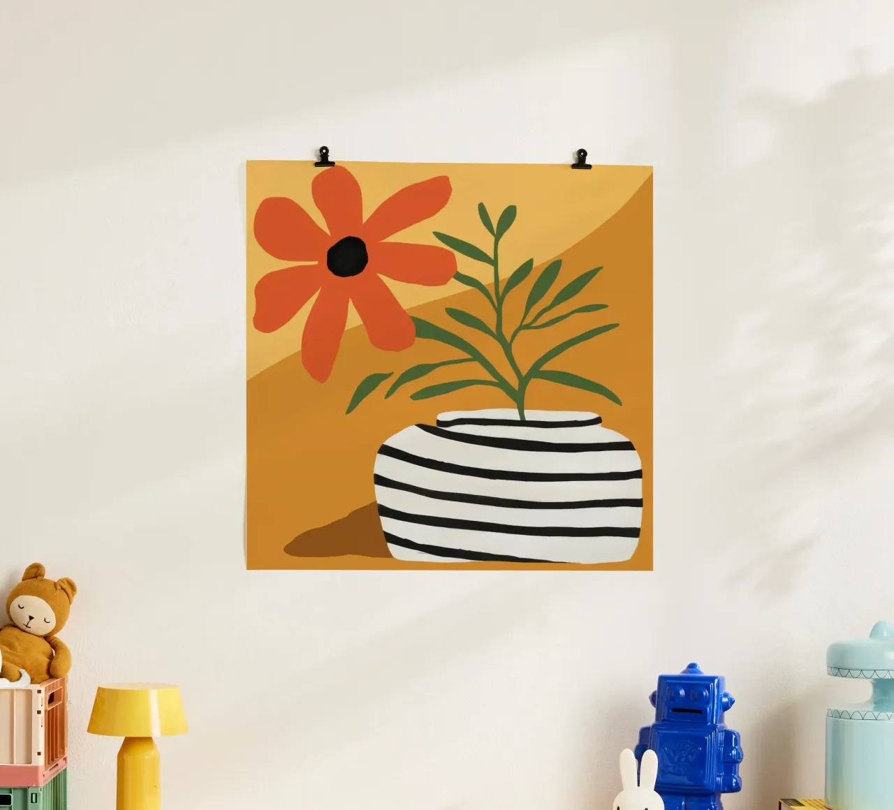 Vaso a righe Sun Bloom poster con telaio in plastica da Peak Delusion