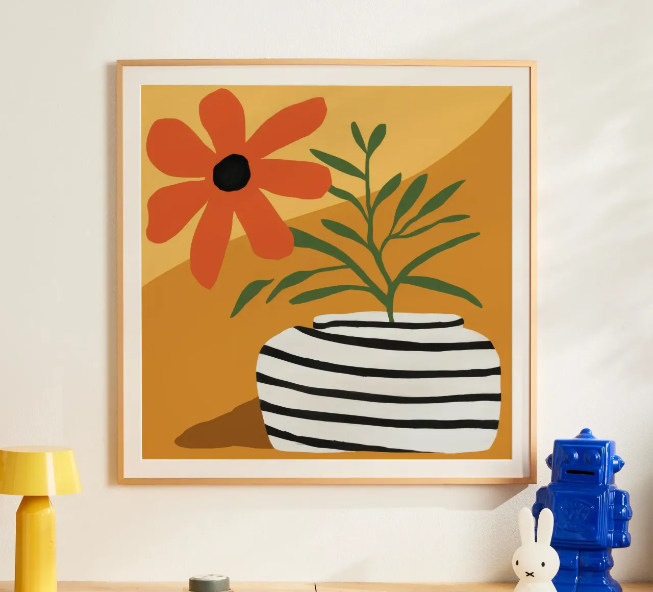 Vaso a righe Sun Bloom poster con telaio in plastica da Peak Delusion