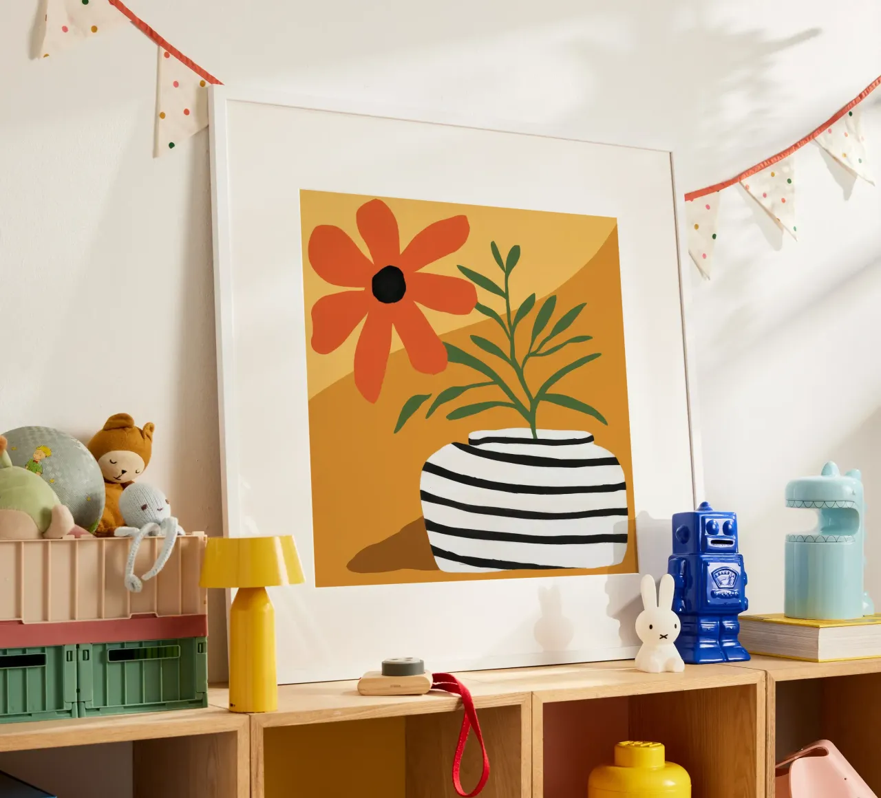 Vaso a righe Sun Bloom poster con telaio in plastica da Peak Delusion