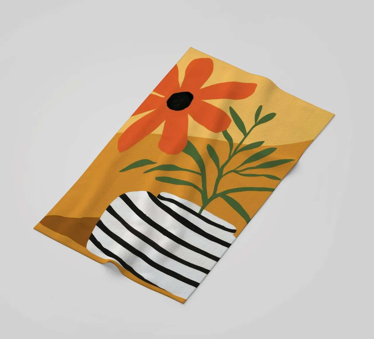 Striped Vase Sun Bloom beach towel by Peak Delusion