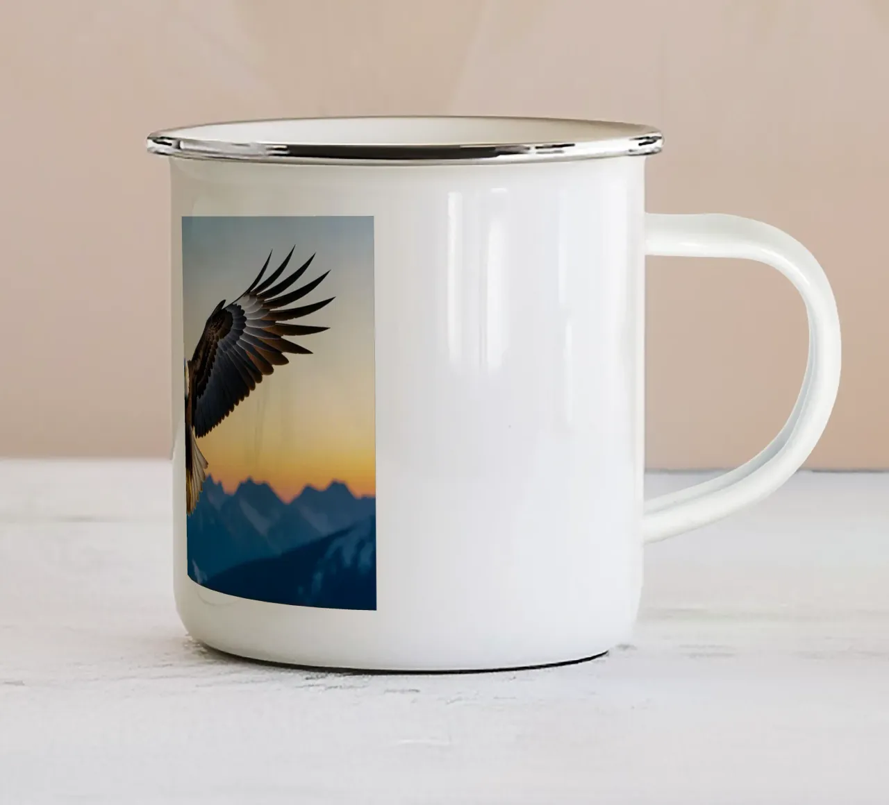 Aquila calva tazza in smalto da Wild Beauty