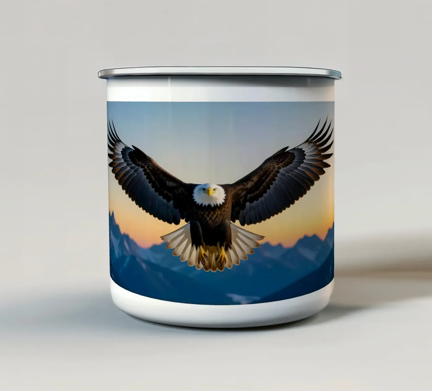 Aquila calva tazza in smalto da Wild Beauty