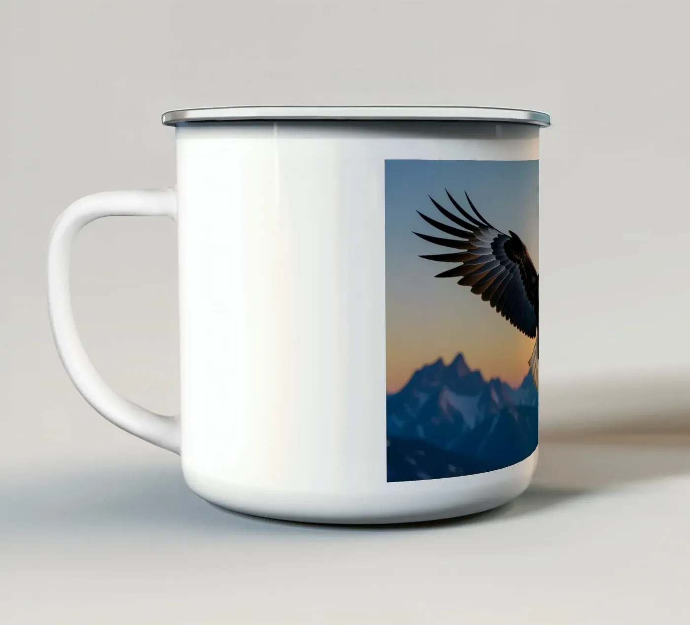 Aquila calva tazza in smalto da Wild Beauty