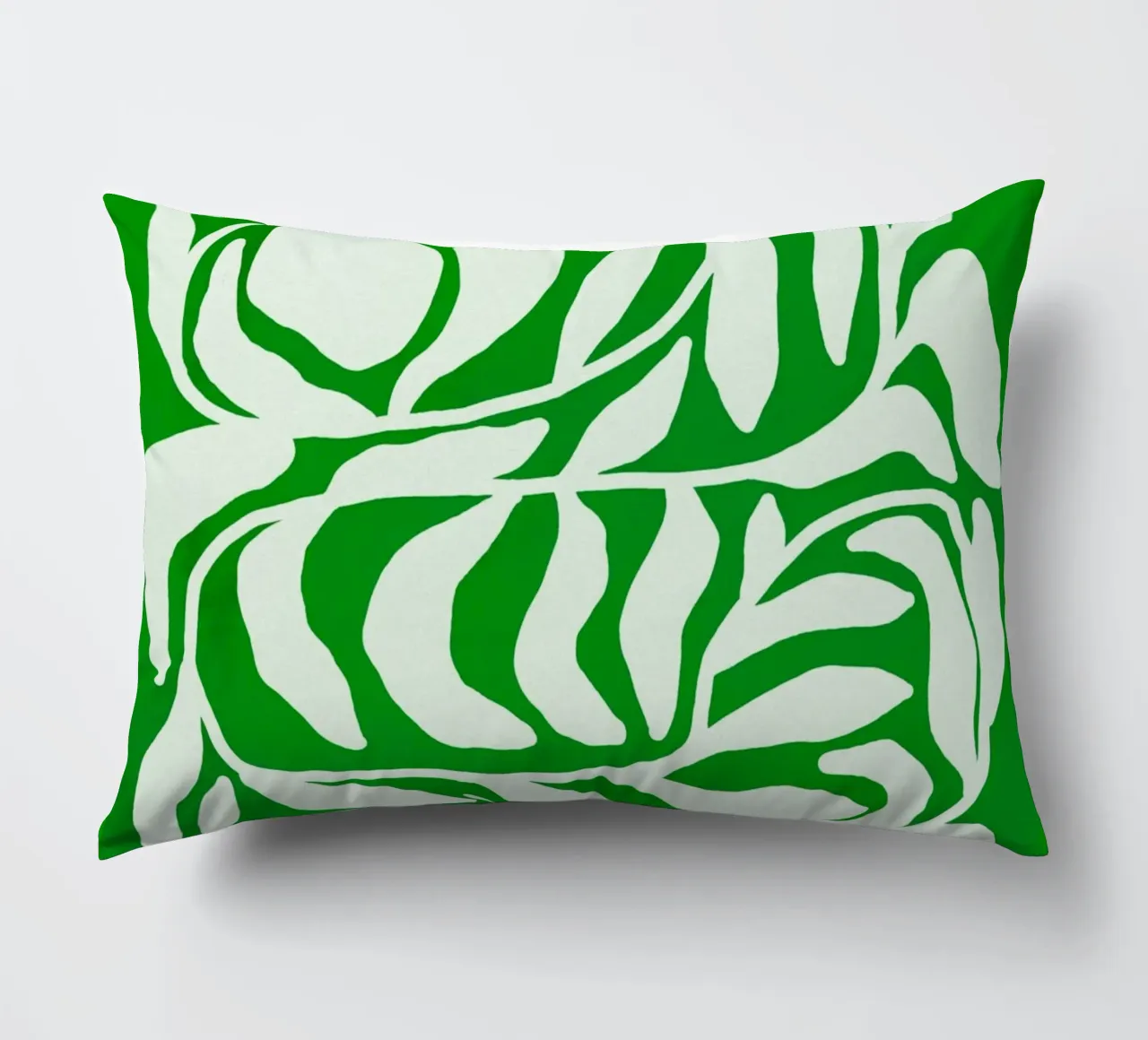 Tropical Green Cutout Floral Pattern with Island Vibe cuscino da mysteriouscoco