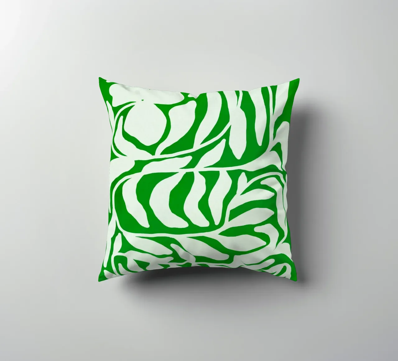 Tropical Green Cutout Floral Pattern with Island Vibe cuscino da mysteriouscoco