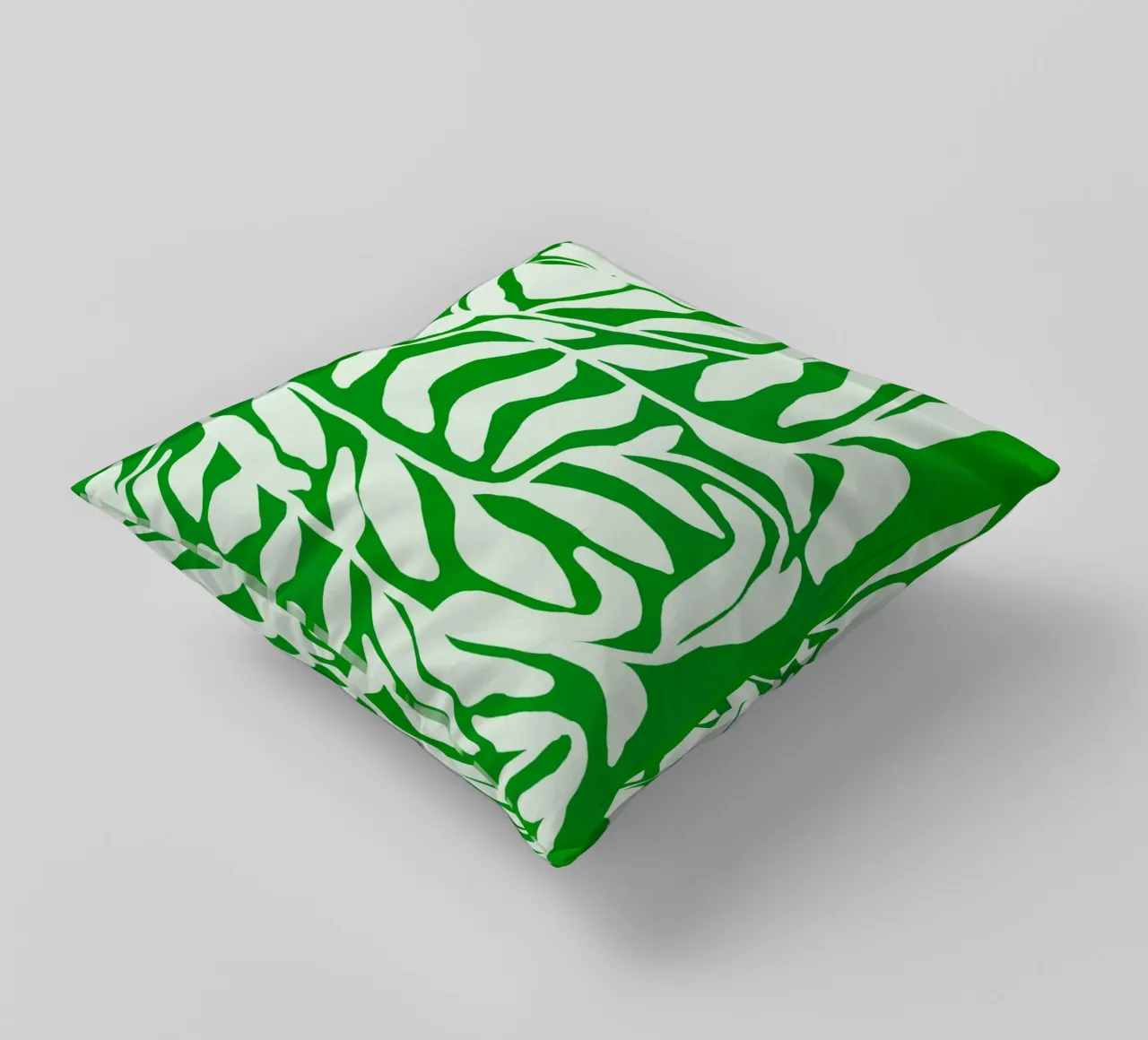 Tropical Green Cutout Floral Pattern with Island Vibe cuscino da mysteriouscoco