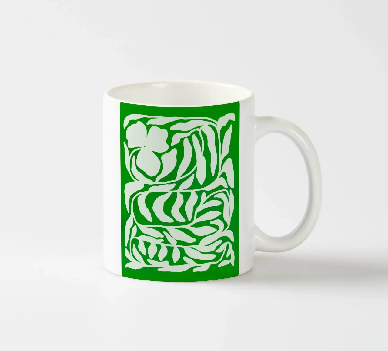 Tropical Green Cutout Floral Pattern with Island Vibe tazza in ceramica da mysteriouscoco