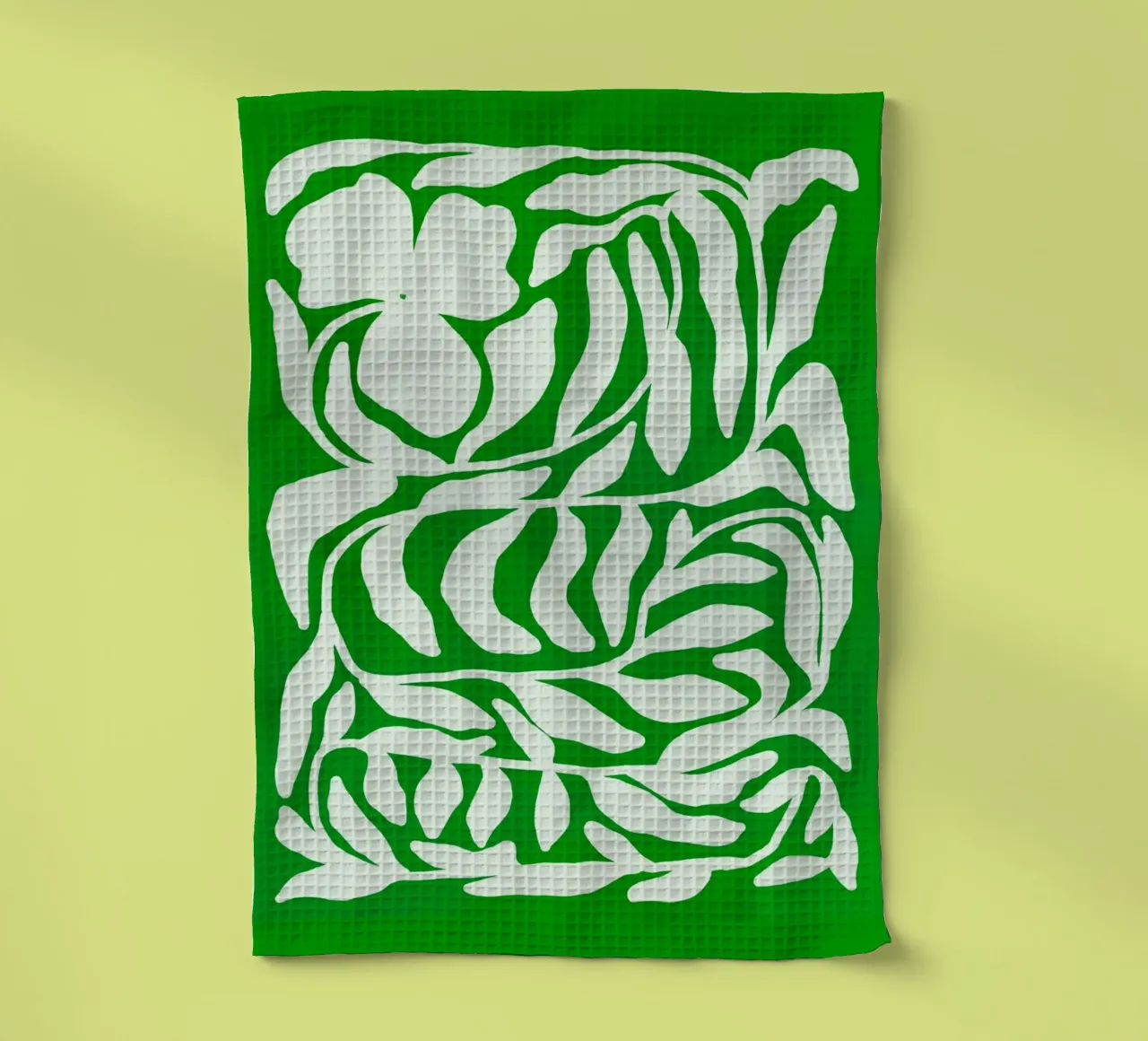 Tropical Green Cutout Floral Pattern with Island Vibe canovaccio da cucina da mysteriouscoco