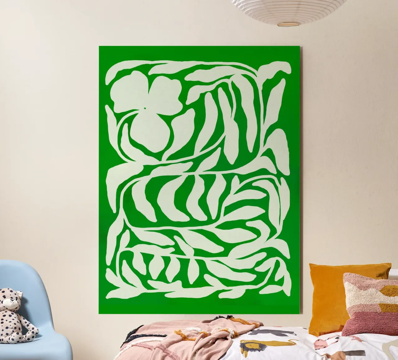 Tropical Green Cutout Floral Pattern with Island Vibe alluminio dibond da mysteriouscoco