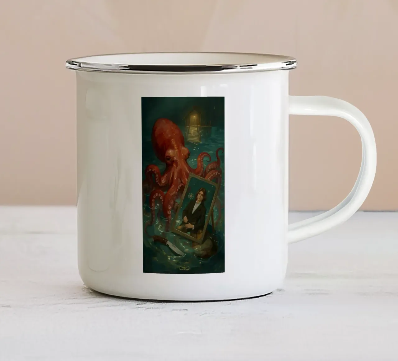 polpo tazza in smalto da van hellen
