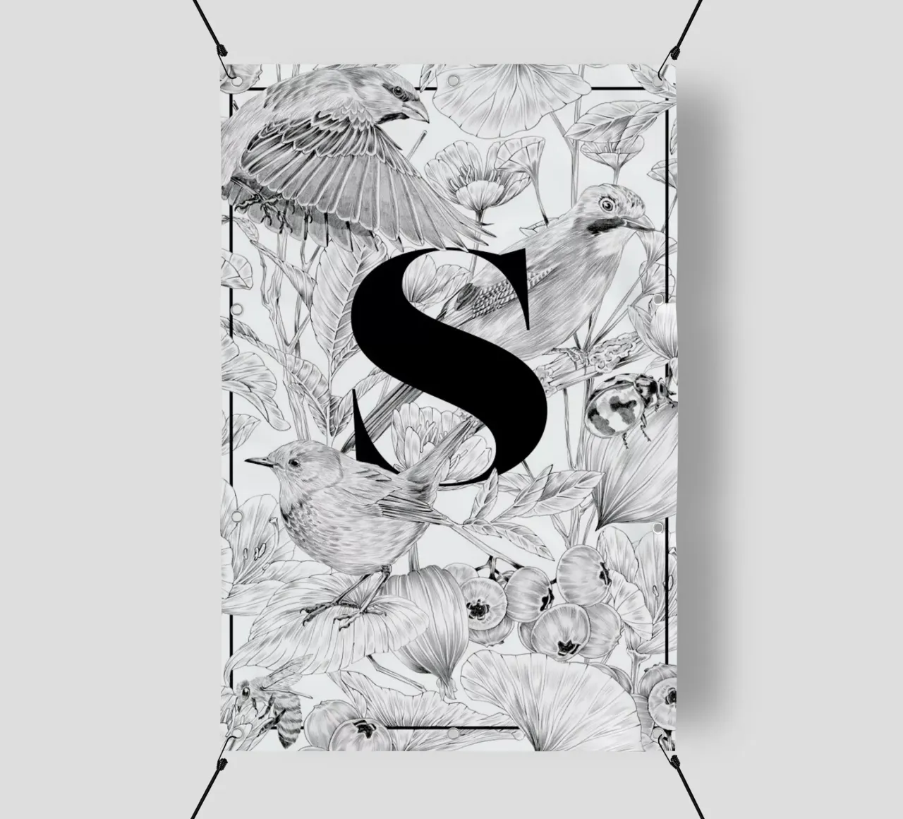 Floral Alphabet S1 telo in pvc da Faunesque