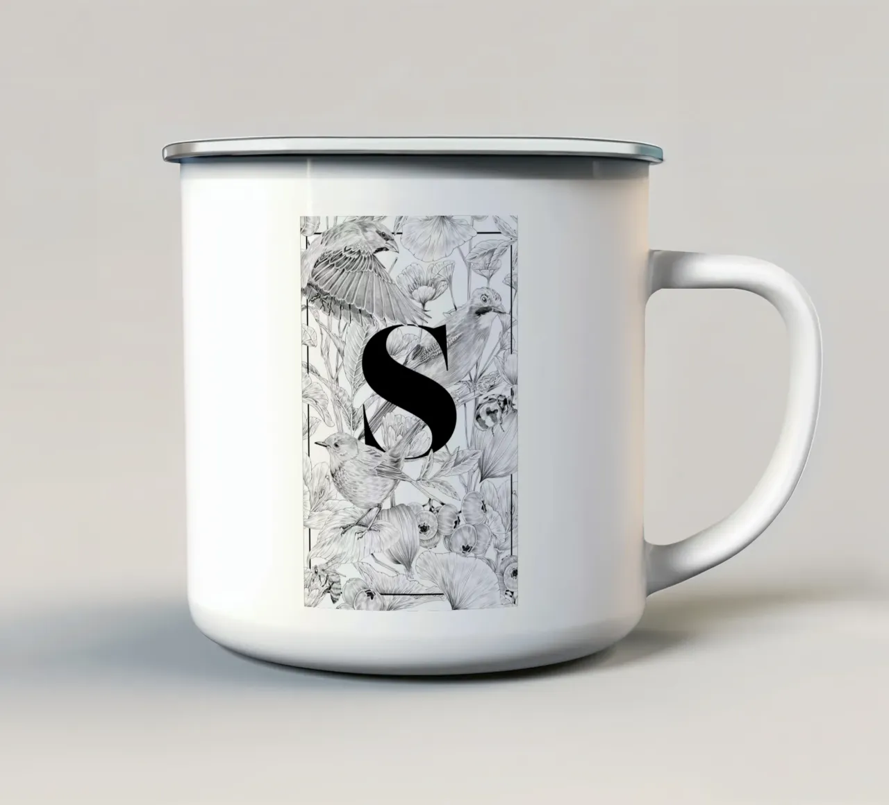 Floral Alphabet S1 tazza in smalto da Faunesque