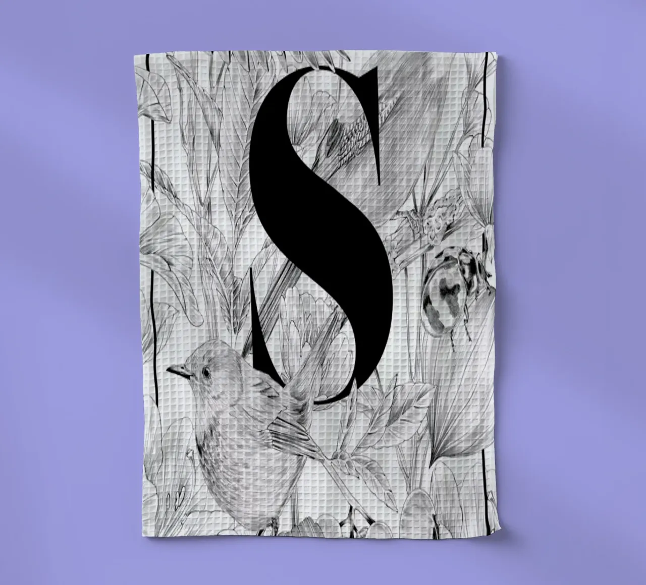 Floral Alphabet S1 paño de cocina de Faunesque