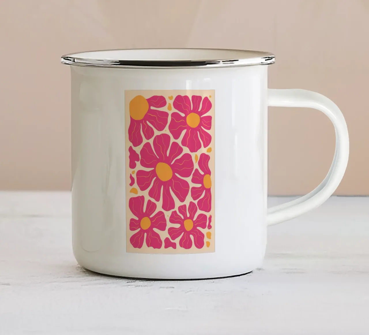 Petalo rosa pop tazza in smalto da Peak Delusion