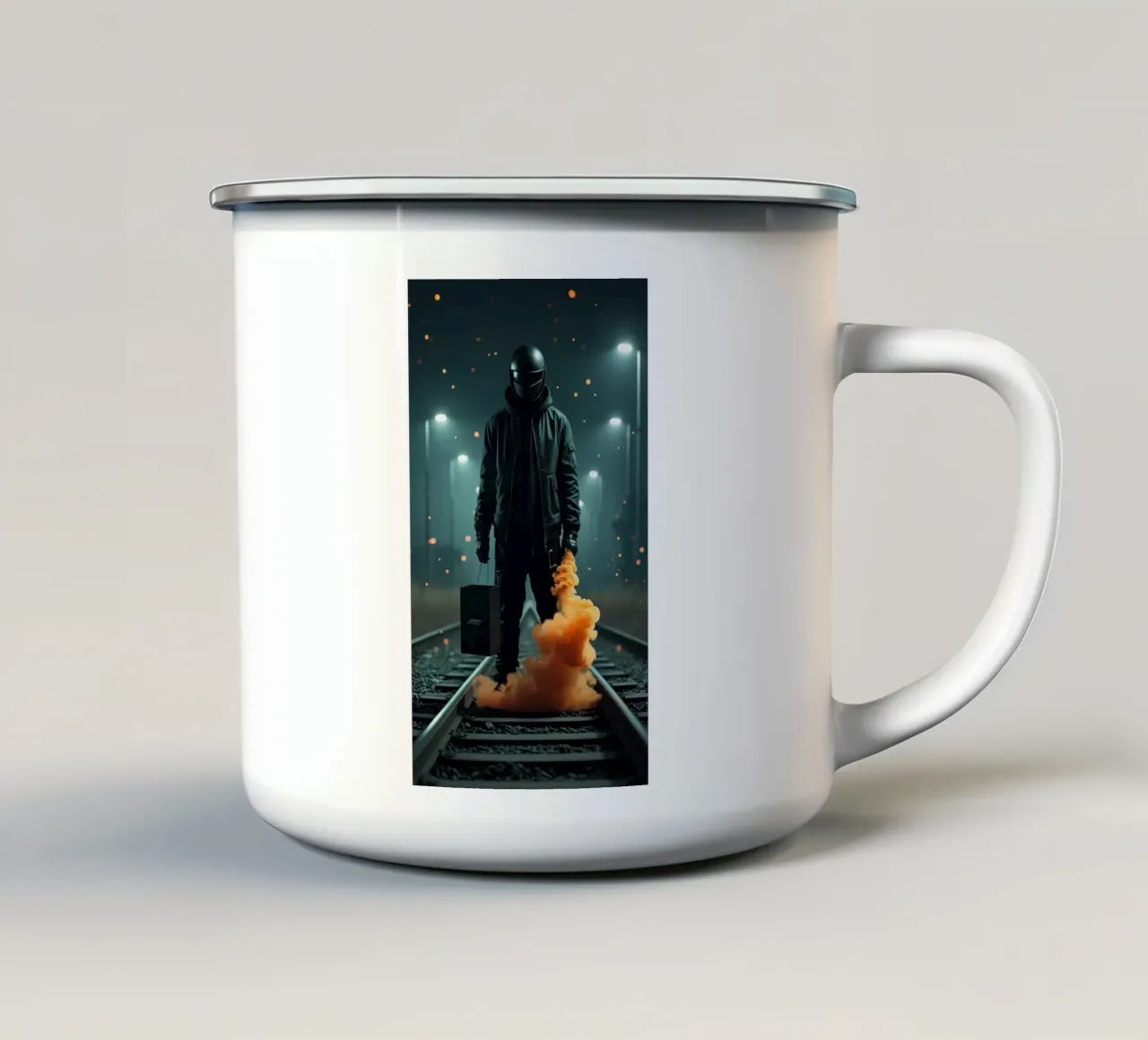 figura misteriosa tazza in smalto da van hellen