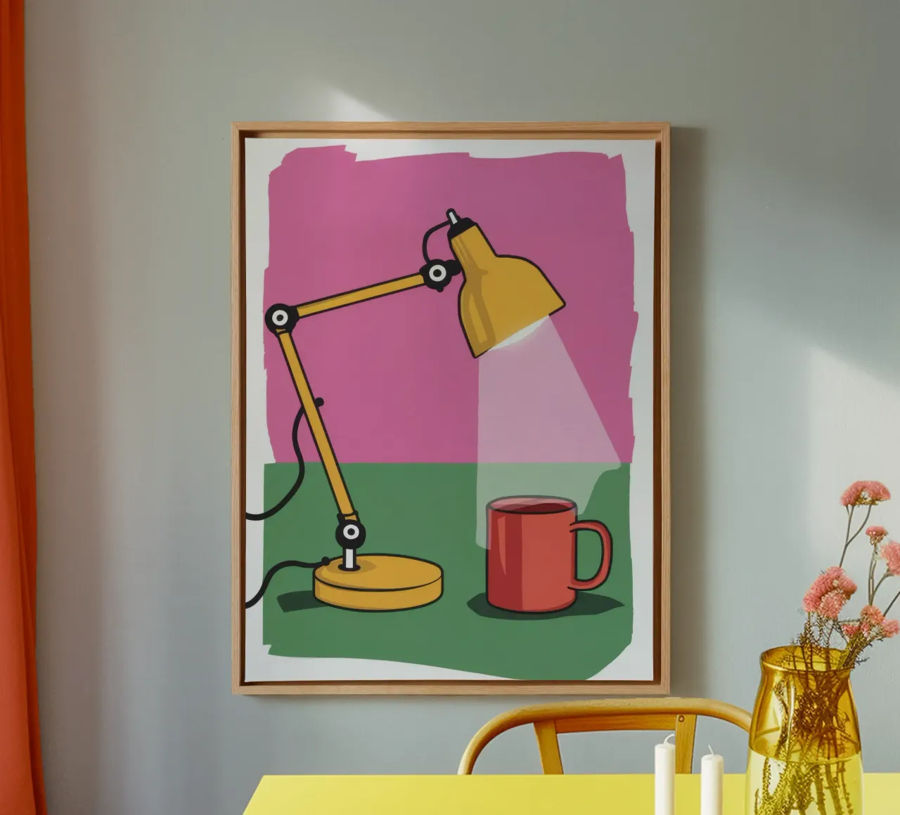 Lampada da scrivania a bagliore tela con Cornice a cassetta da Peak Delusion