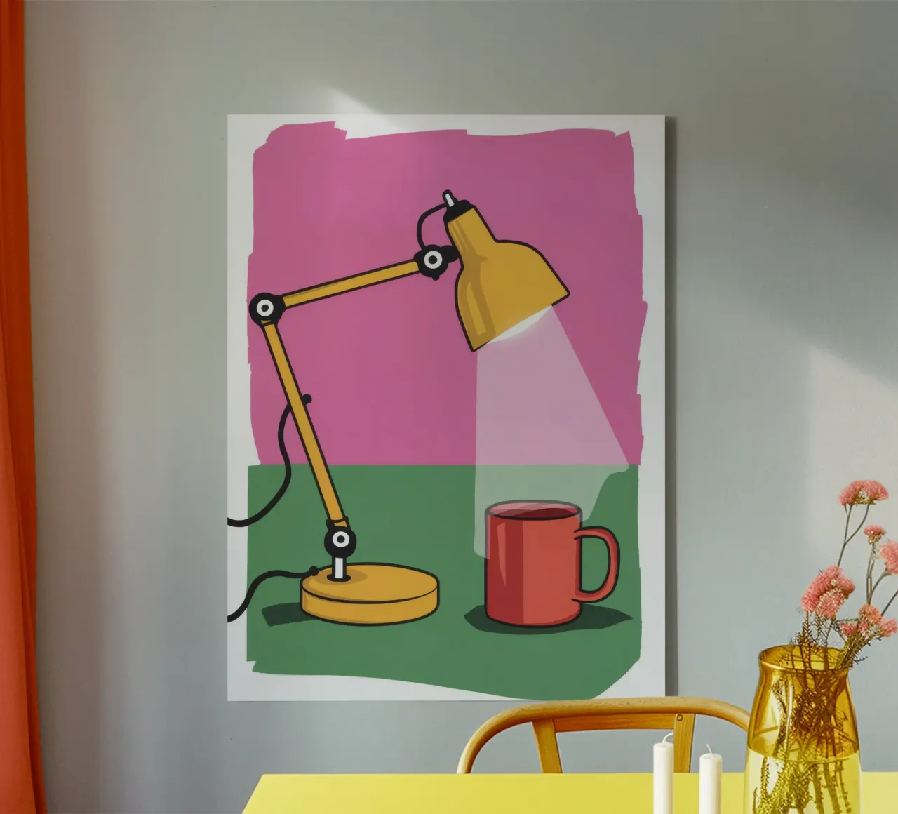 Lampada da scrivania a bagliore tela con Cornice a cassetta da Peak Delusion