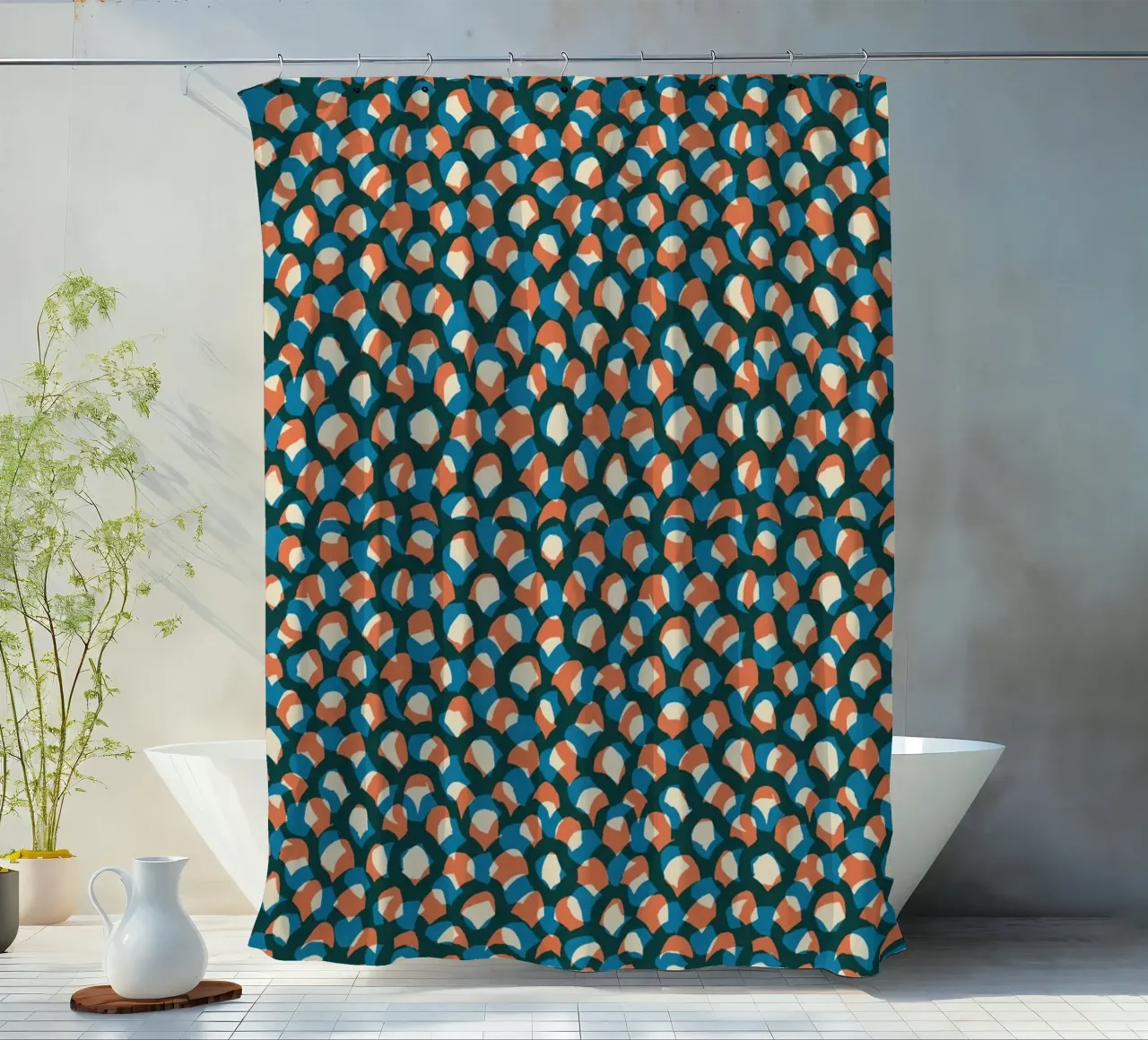 Cyano Pattern No 13 cortina de baño de treechild