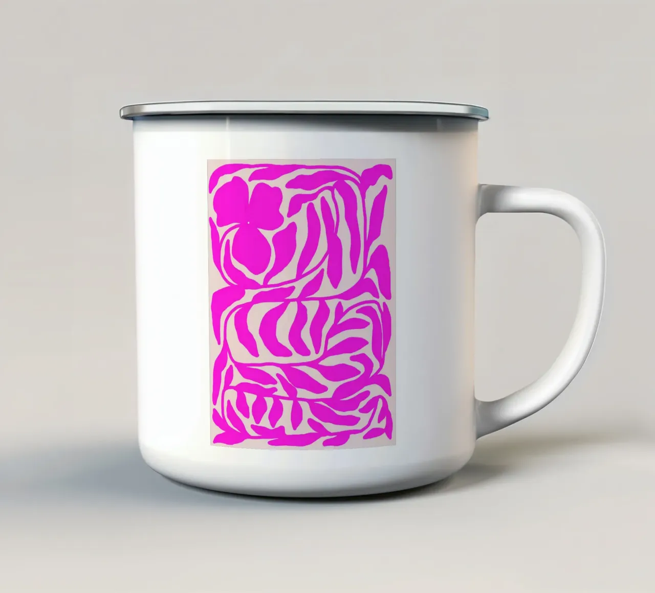 Tropical pink Cutout Floral Pattern with Island Vibe tazza in smalto da mysteriouscoco
