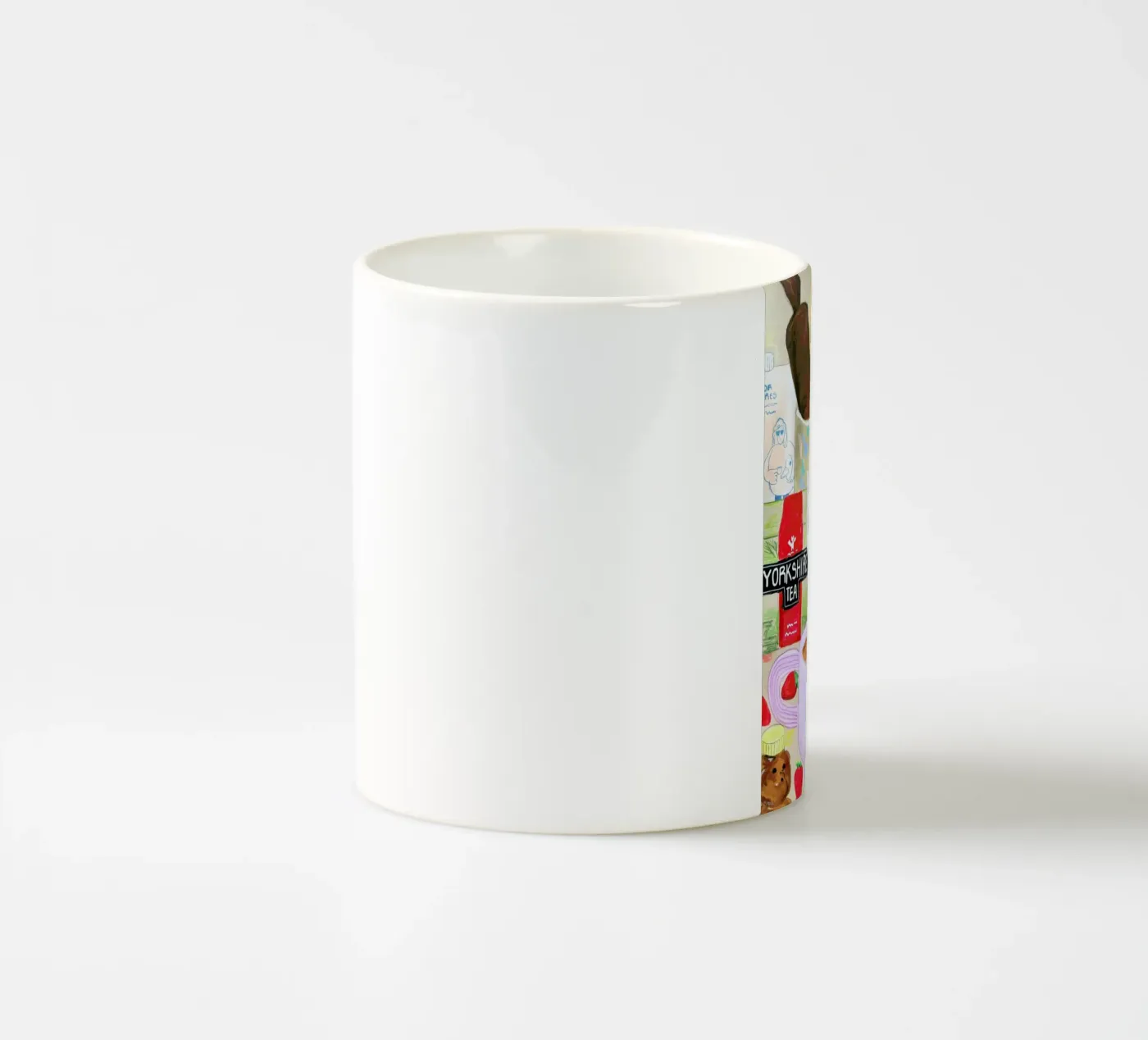 Cluttered Tea Time ceramic mug by Paloma Kua