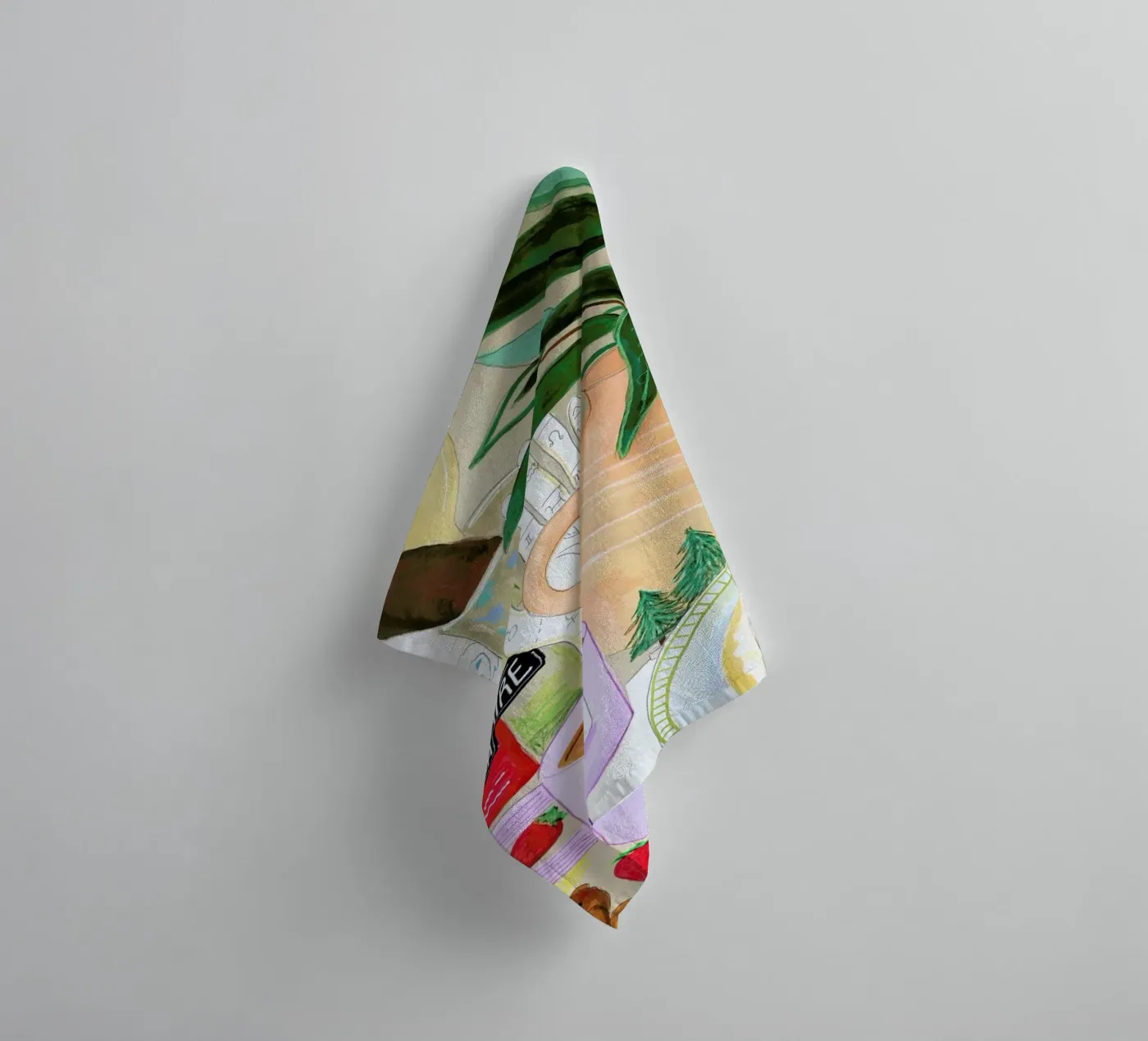 Cluttered Tea Time badhanddoek van Paloma Kua