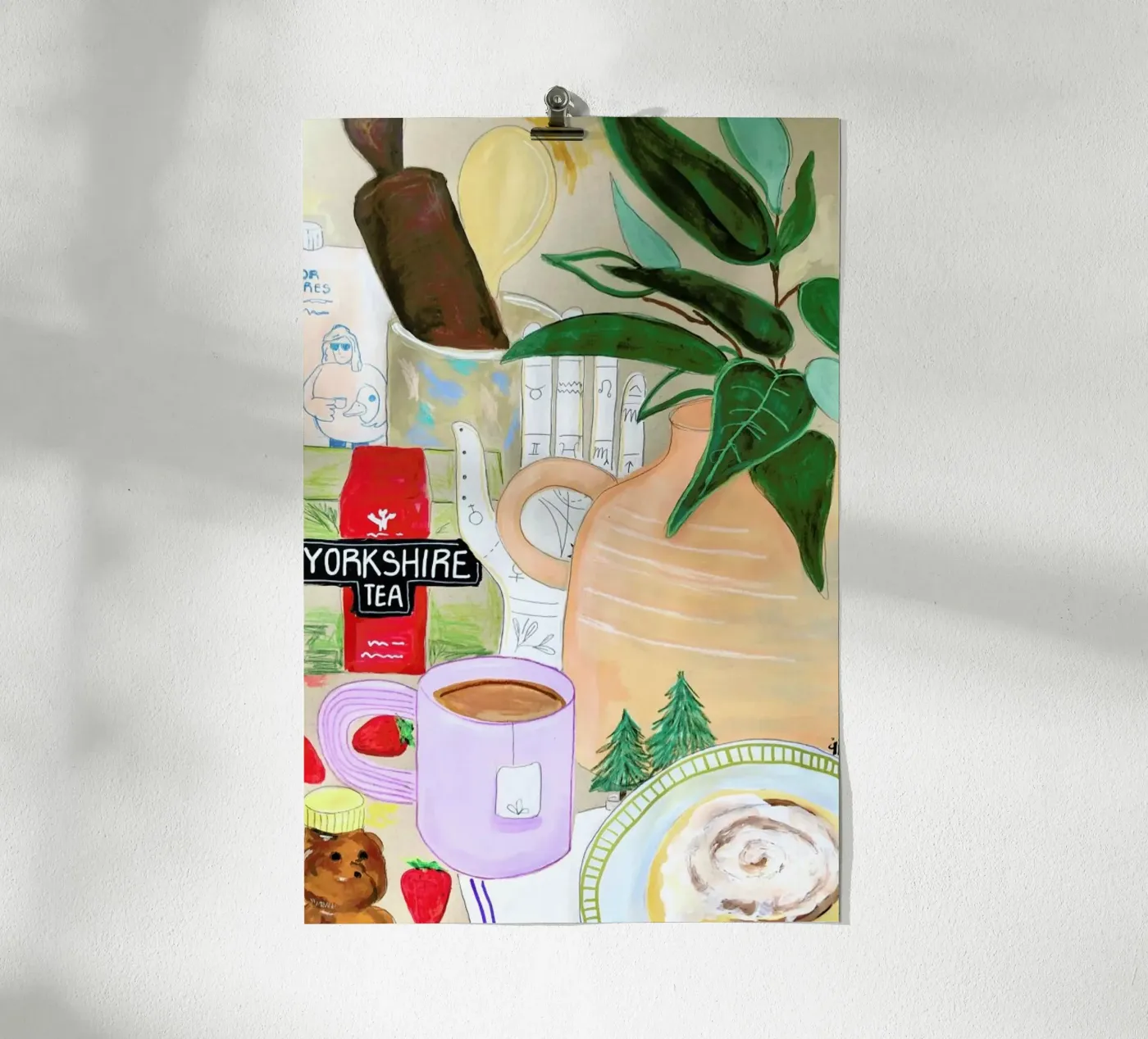 Cluttered Tea Time poster van Paloma Kua