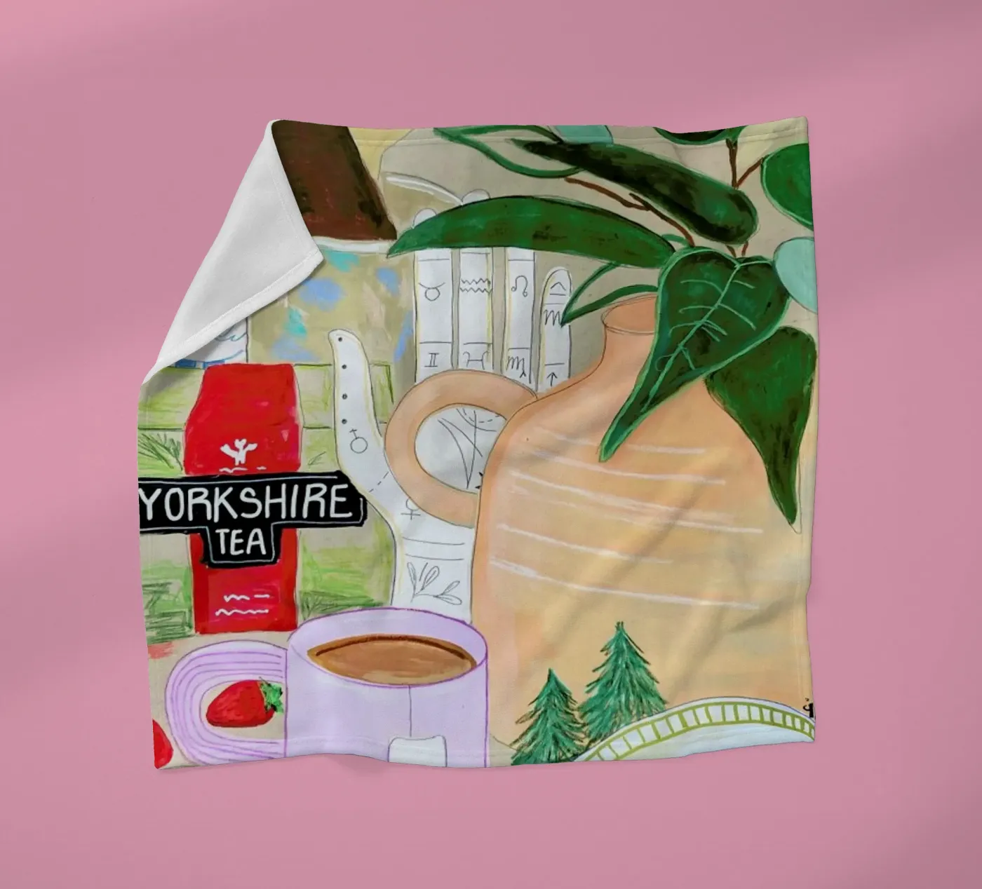 Cluttered Tea Time fleecedeken van Paloma Kua