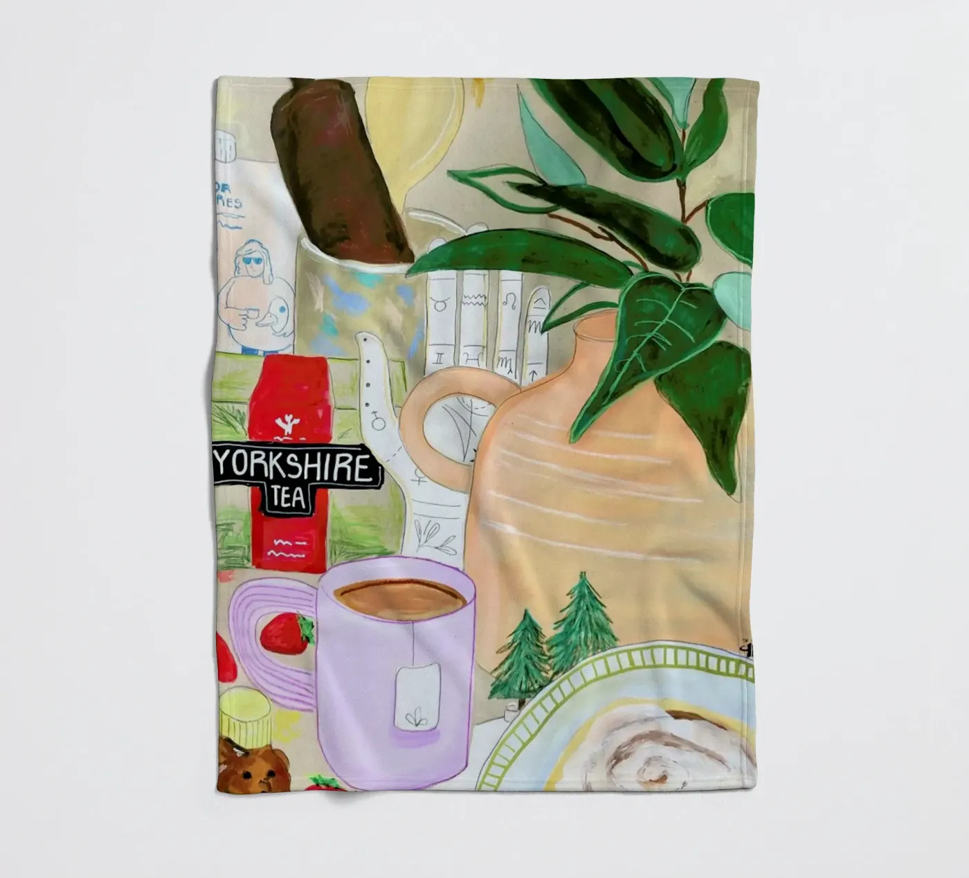 Cluttered Tea Time fleecedeken van Paloma Kua
