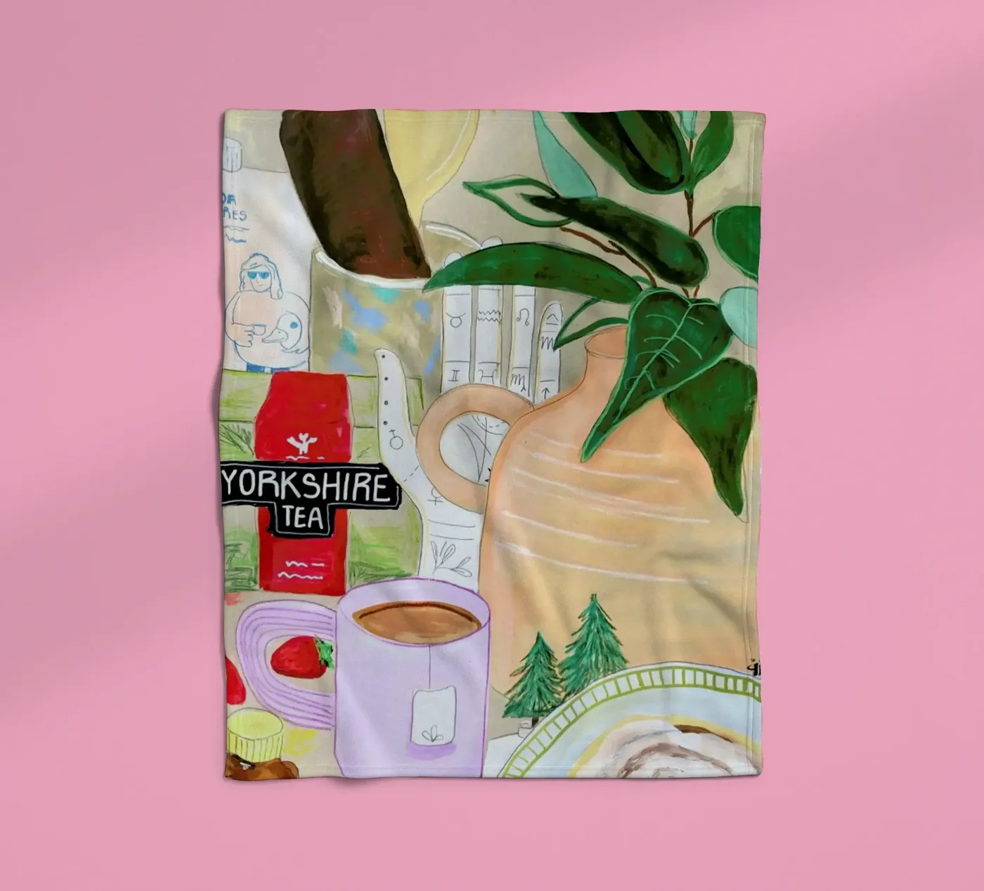 Cluttered Tea Time fleecedeken van Paloma Kua
