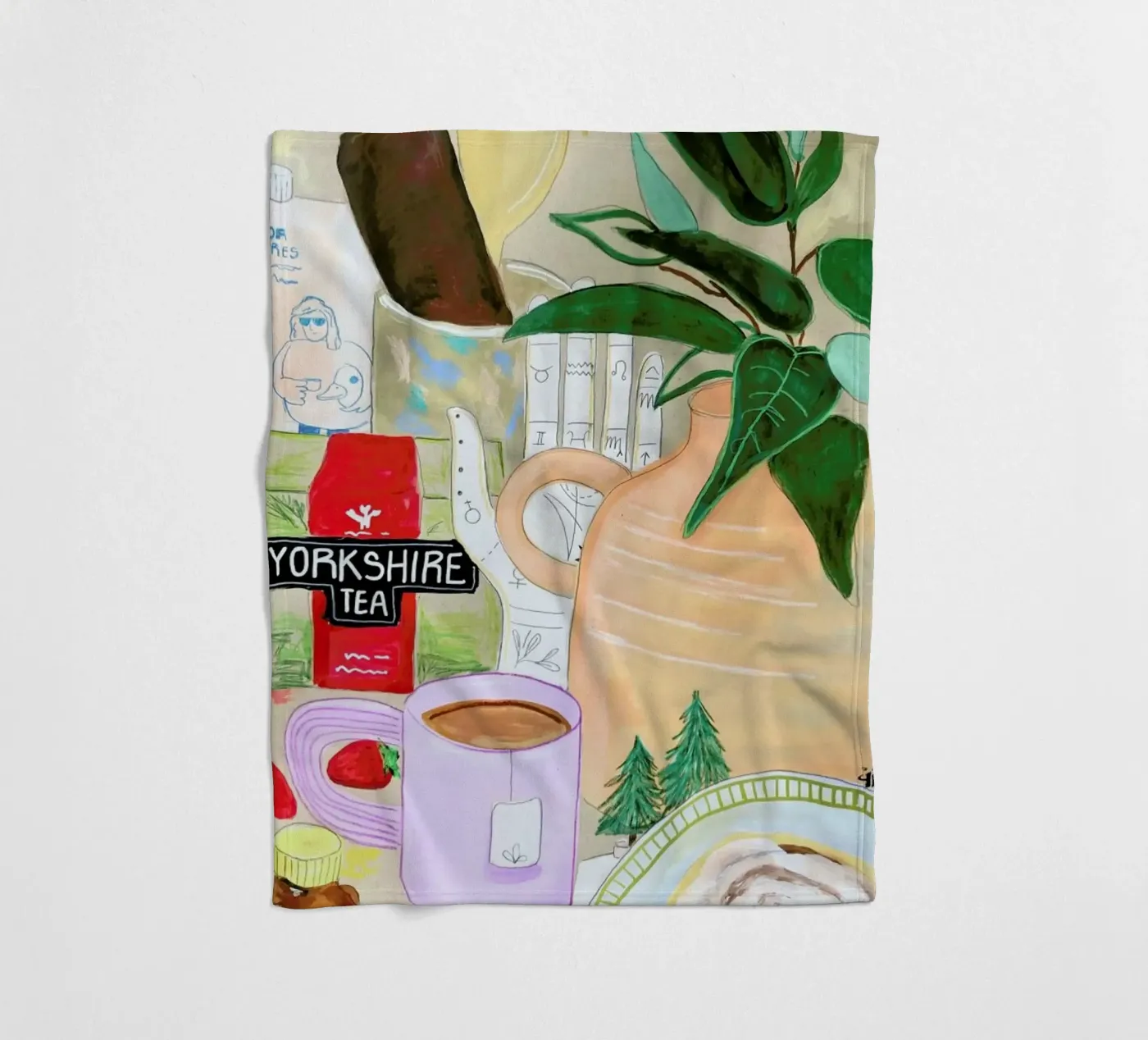 Cluttered Tea Time fleecedeken van Paloma Kua