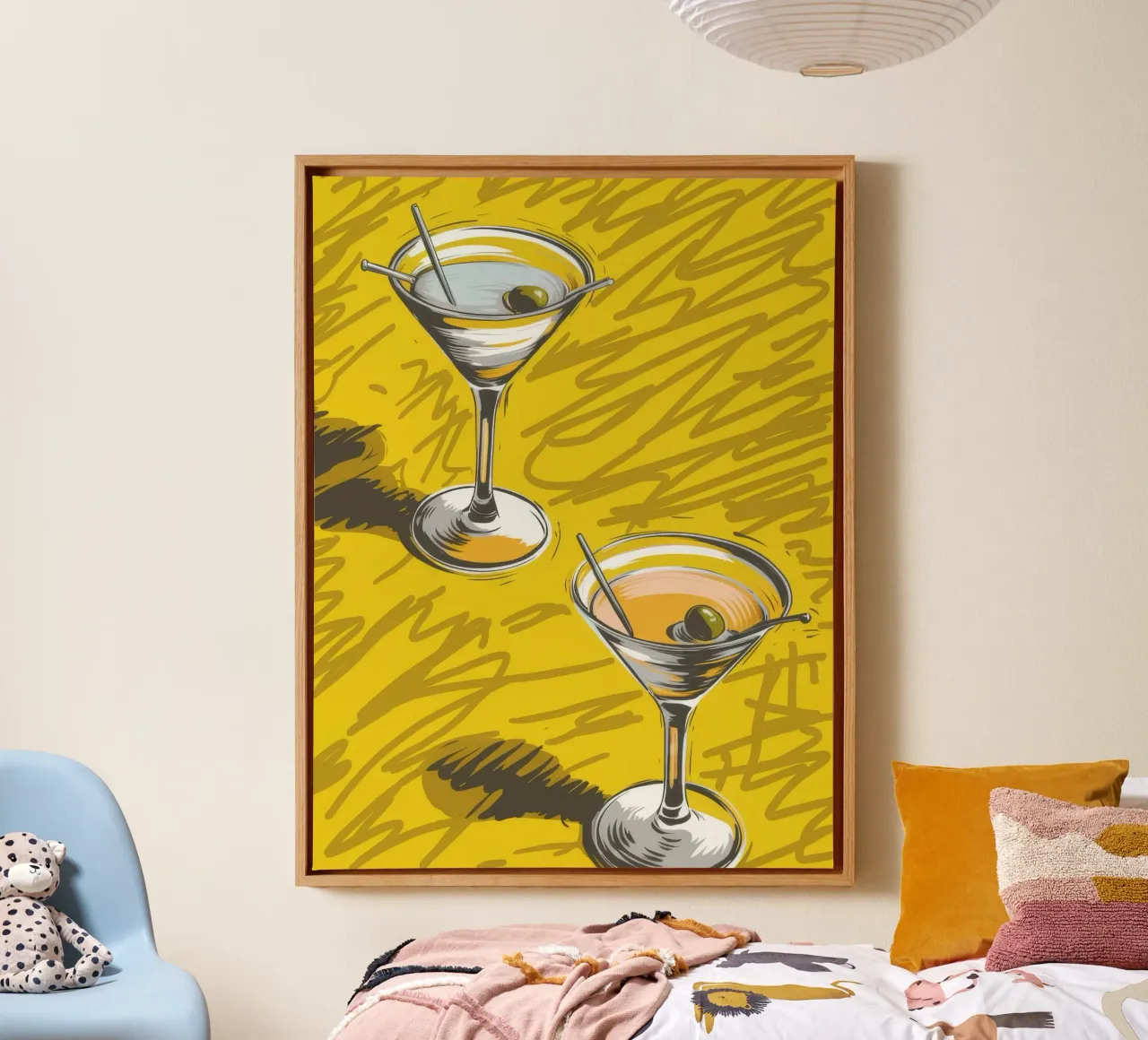 Martini Gele Hennep canvas met Baklijst van Peak Delusion