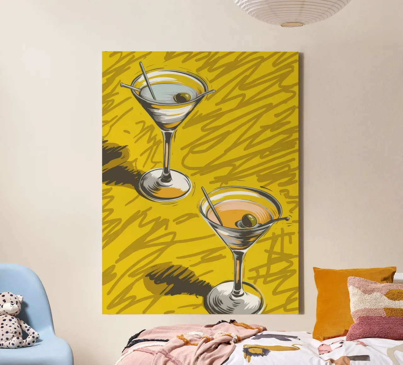Martini Gele Hennep canvas met Baklijst van Peak Delusion
