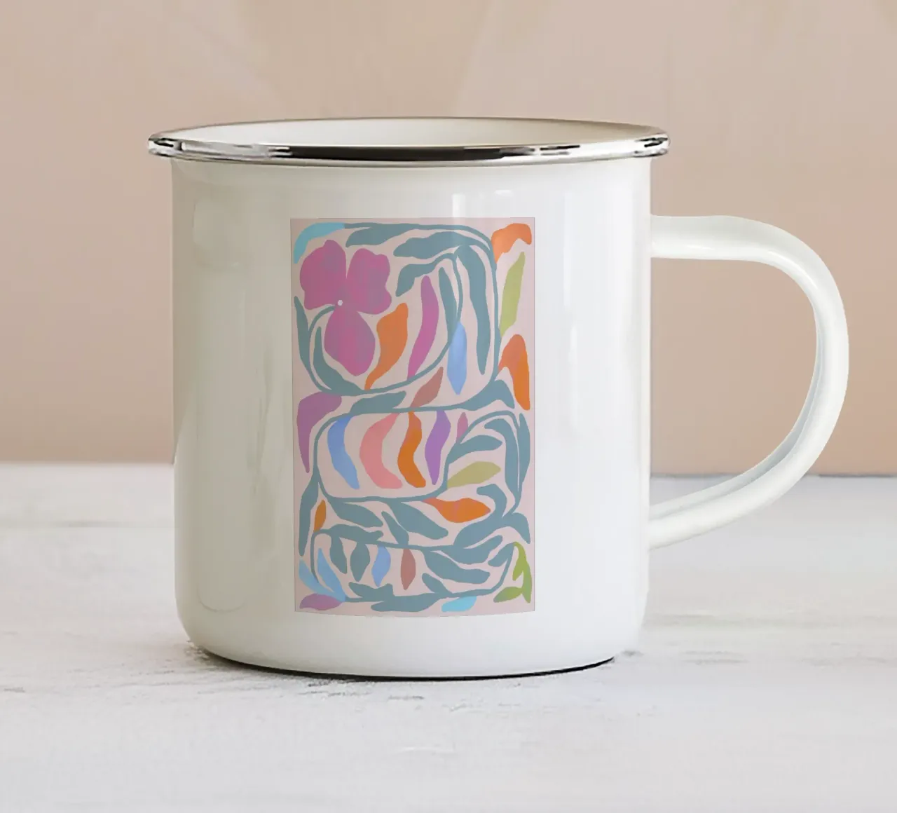 Tropical Cutout Floral Pattern with Island Vibe tazza in smalto da mysteriouscoco