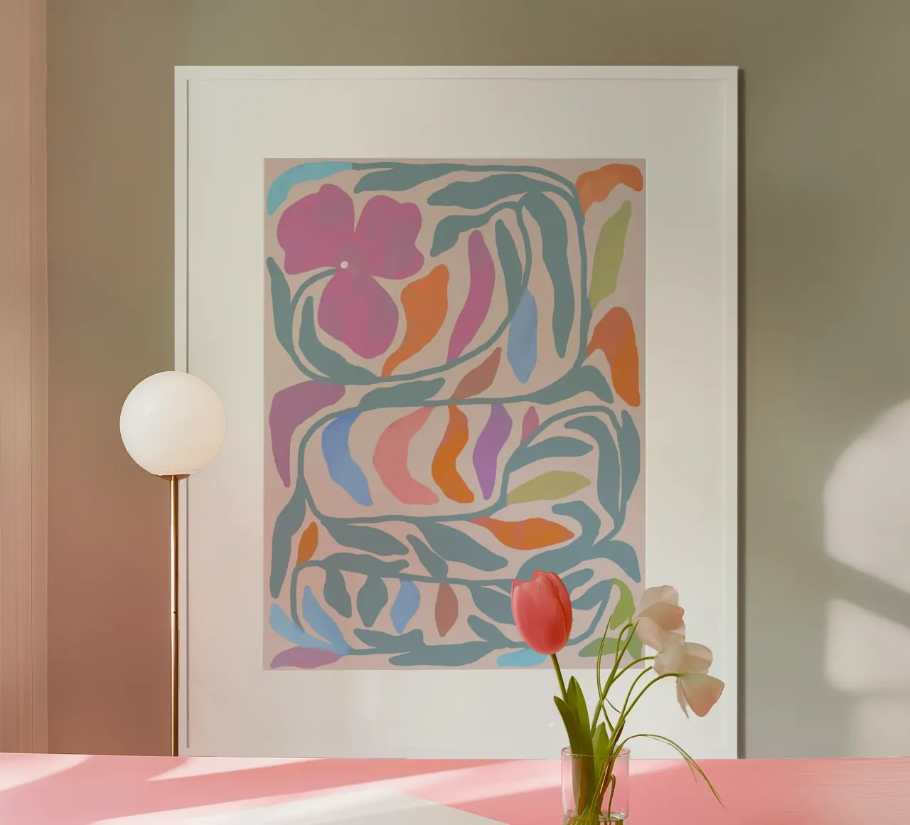 Tropical Cutout Floral Pattern with Island Vibe poster with aluminum frame by mysteriouscoco