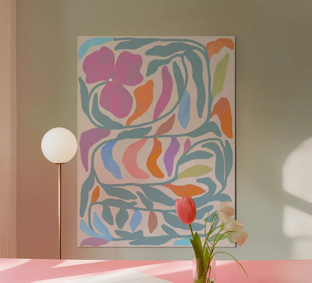 Tropical Cutout Floral Pattern with Island Vibe poster with aluminum frame by mysteriouscoco