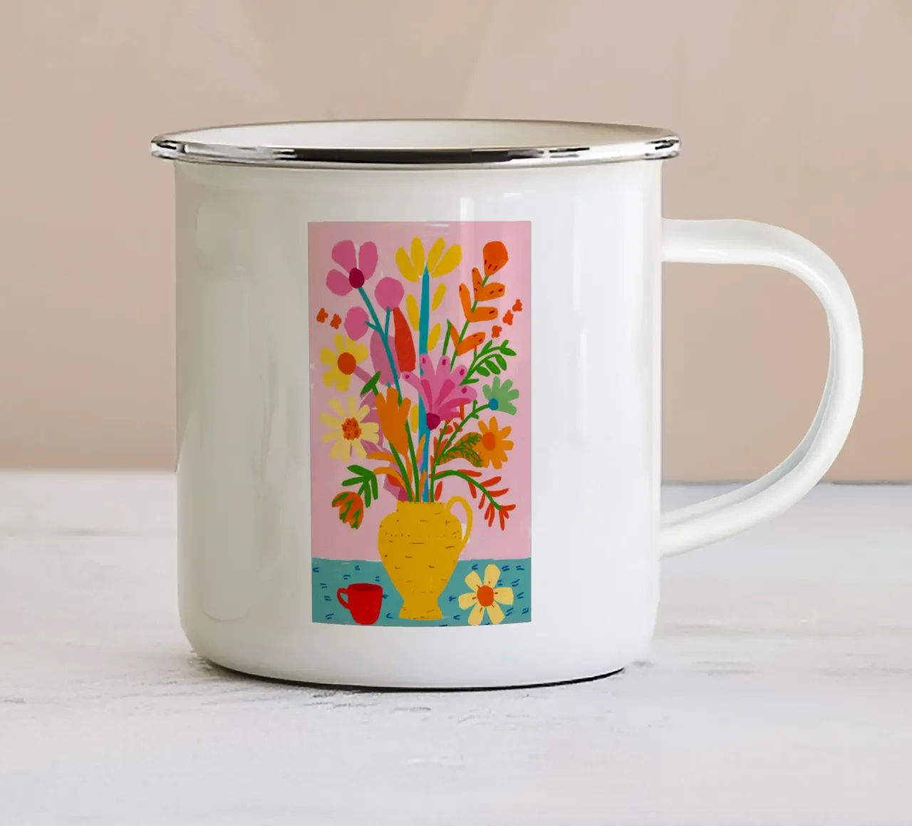 Vaso giallo arcobaleno tazza in smalto da Peak Delusion