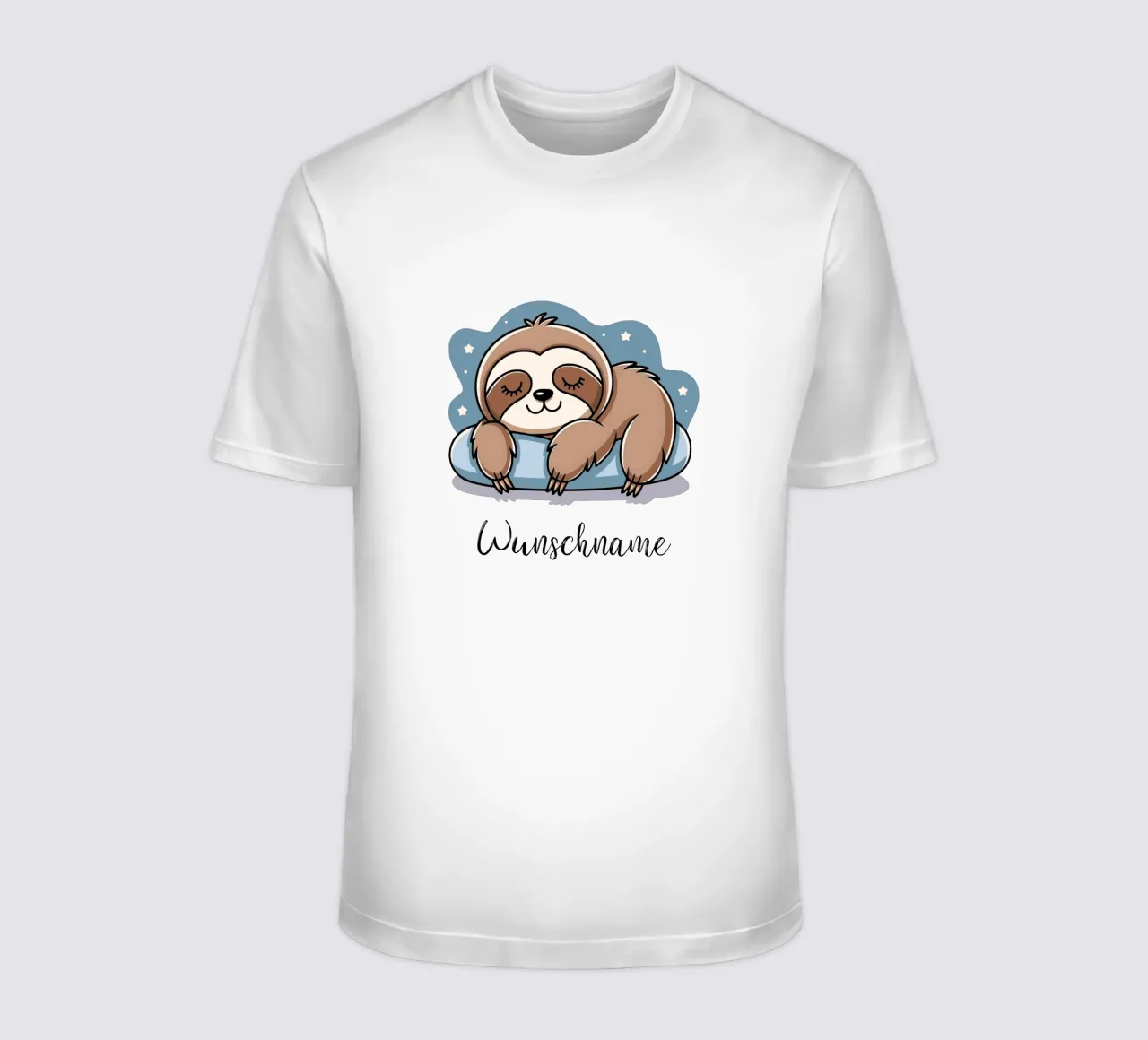 Schlafendes Faultier personalisierbarer Namen für Kinder T-Shirt von SlothStella