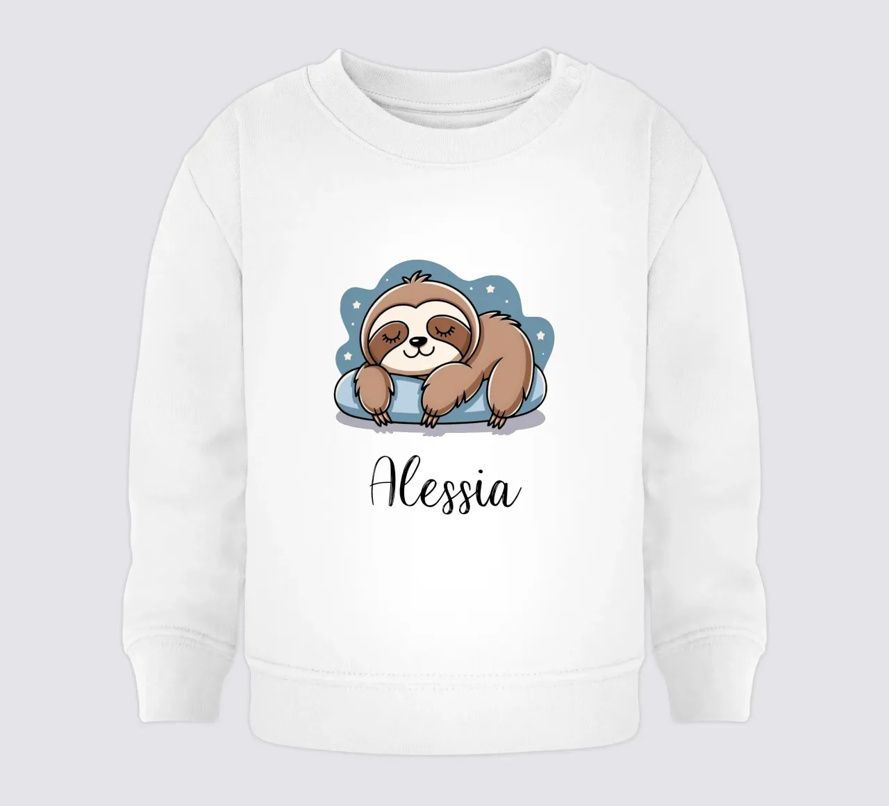 Nombre personalizable perezoso durmiente sudadera de bebé de SlothStella