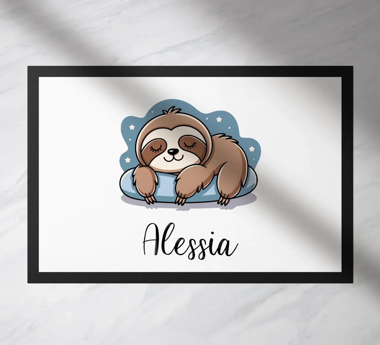 Nombre personalizable perezoso durmiente felpudo de SlothStella