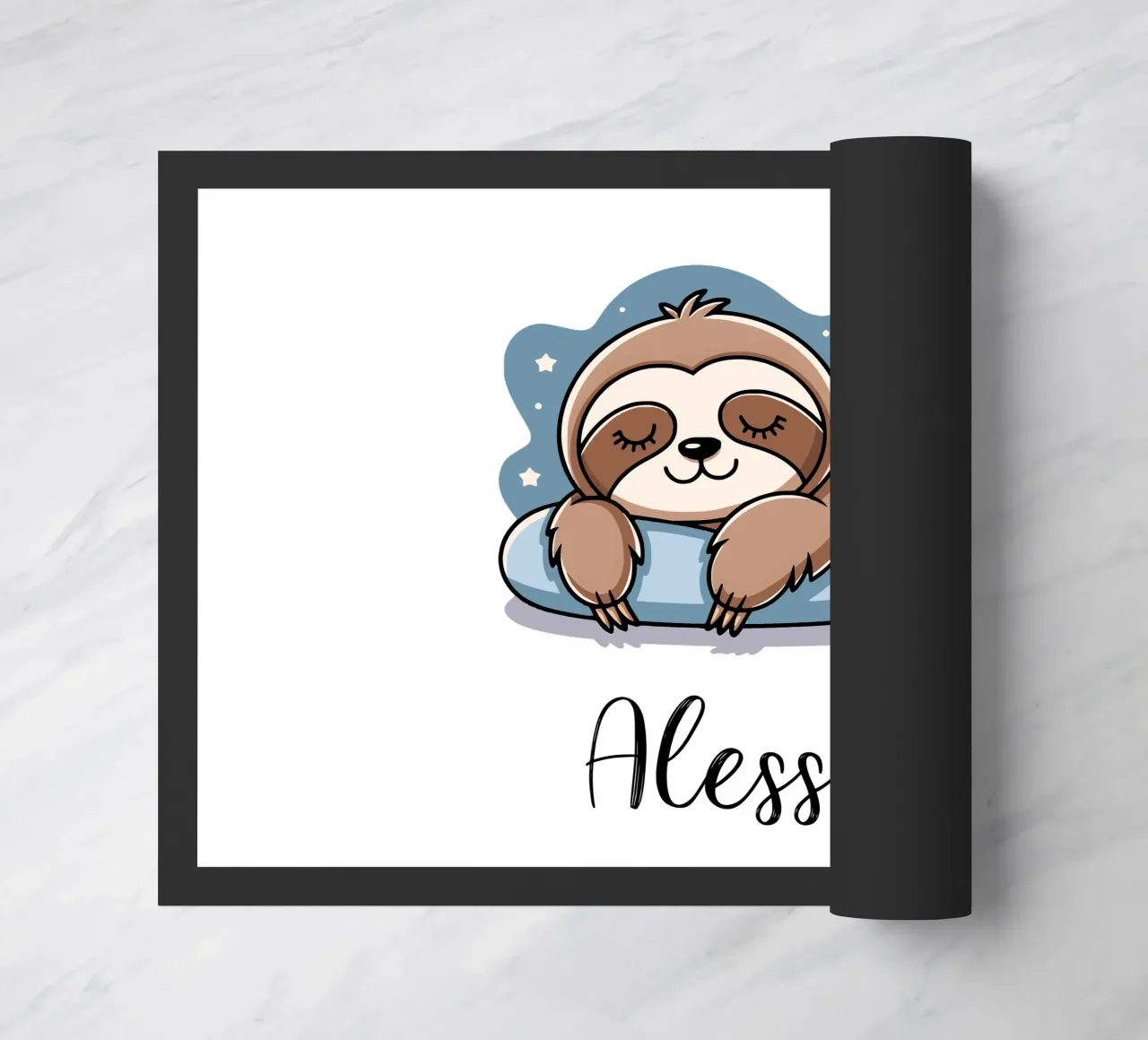 Nombre personalizable perezoso durmiente felpudo de SlothStella