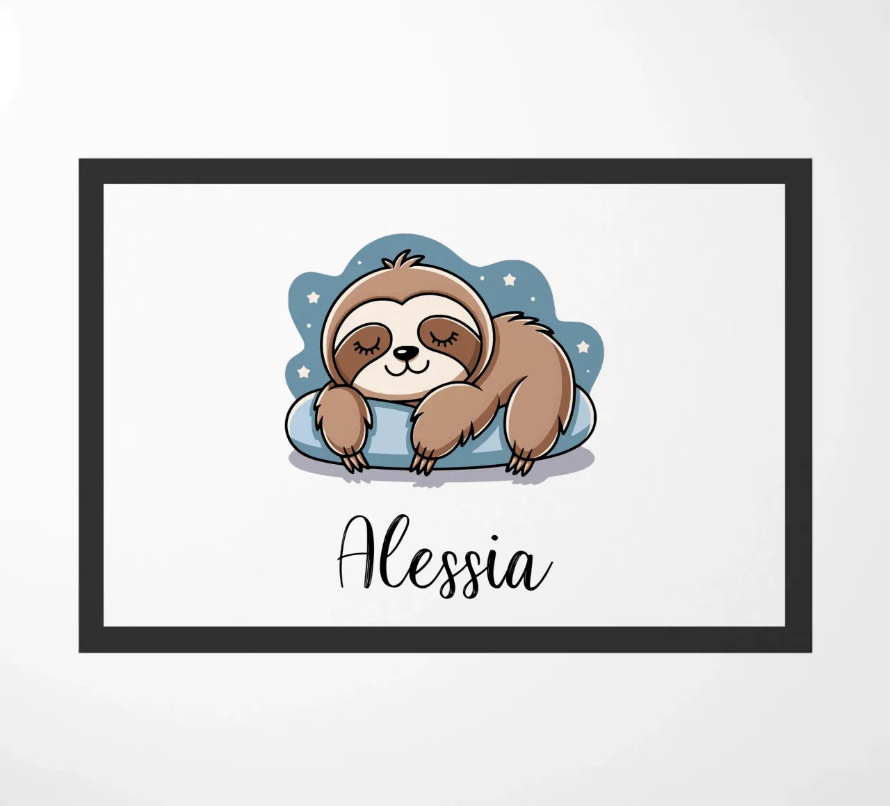 Nombre personalizable perezoso durmiente felpudo de SlothStella