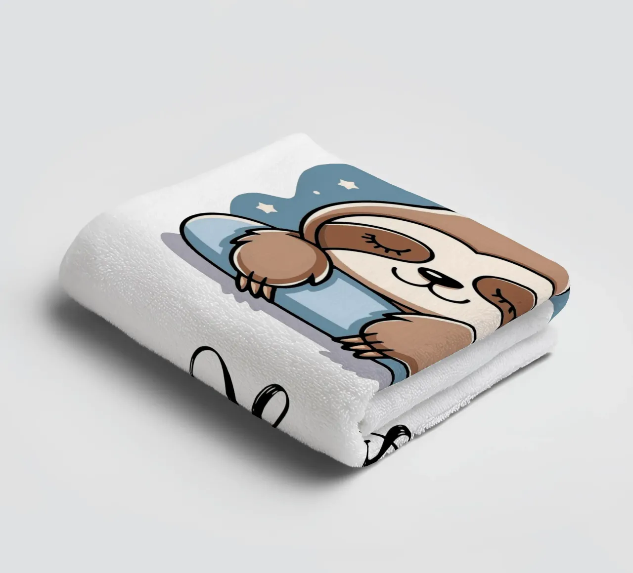 Sleeping sloth personalisable name towel by SlothStella
