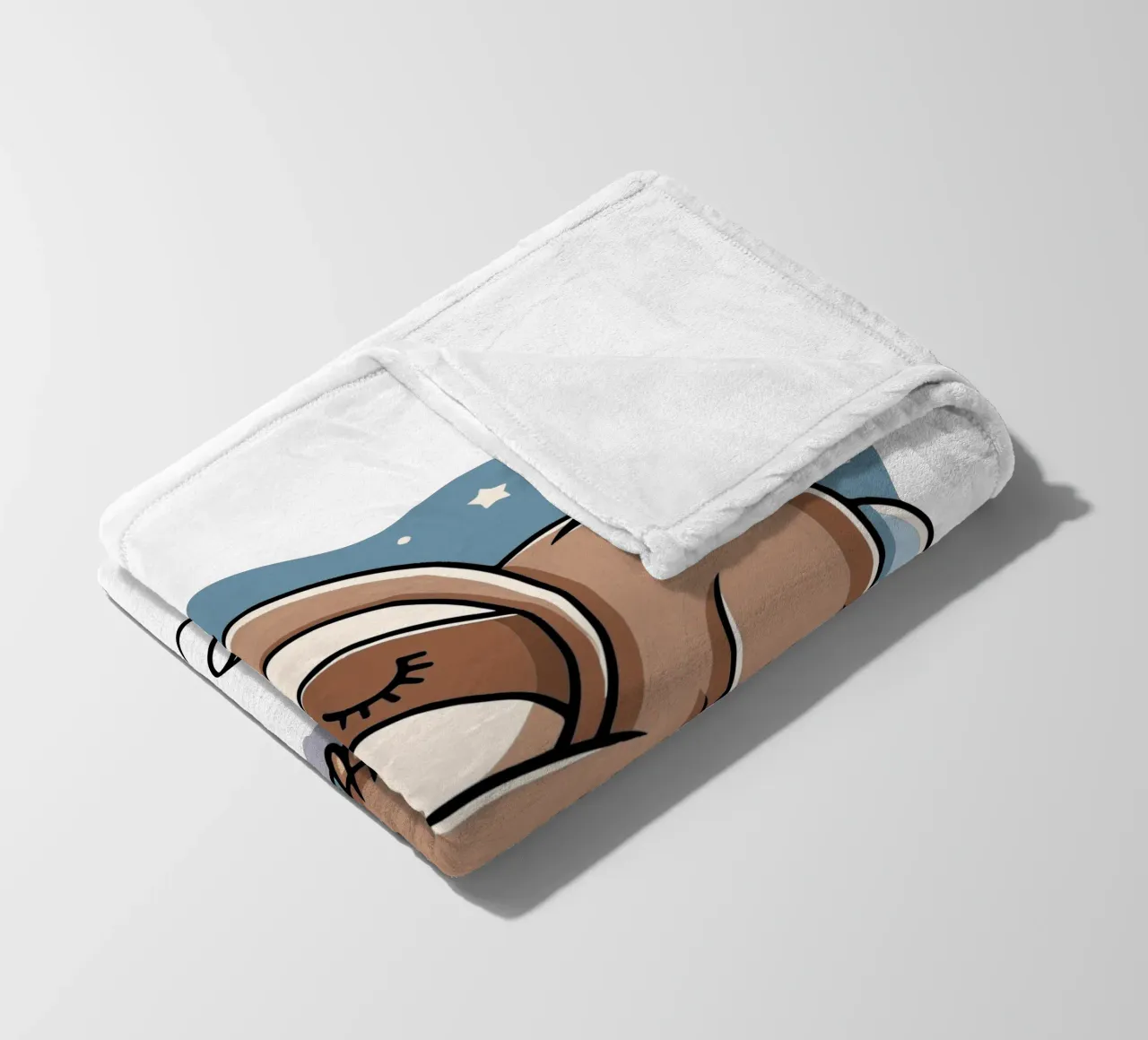 Sleeping sloth personalisable name fleece blanket by SlothStella