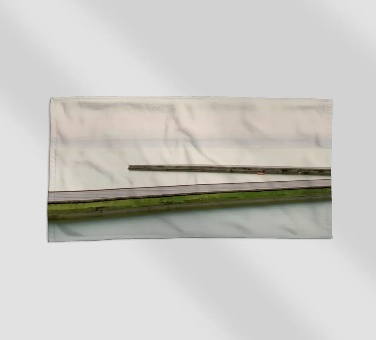 Pontile Sul Lago Garda II beach towel by Michael J. Reibert