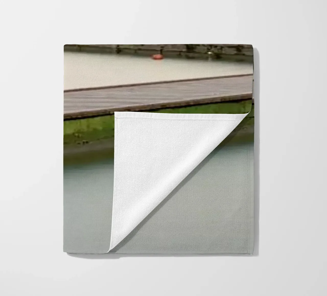 Pontile Sul Lago Garda II beach towel by Michael J. Reibert