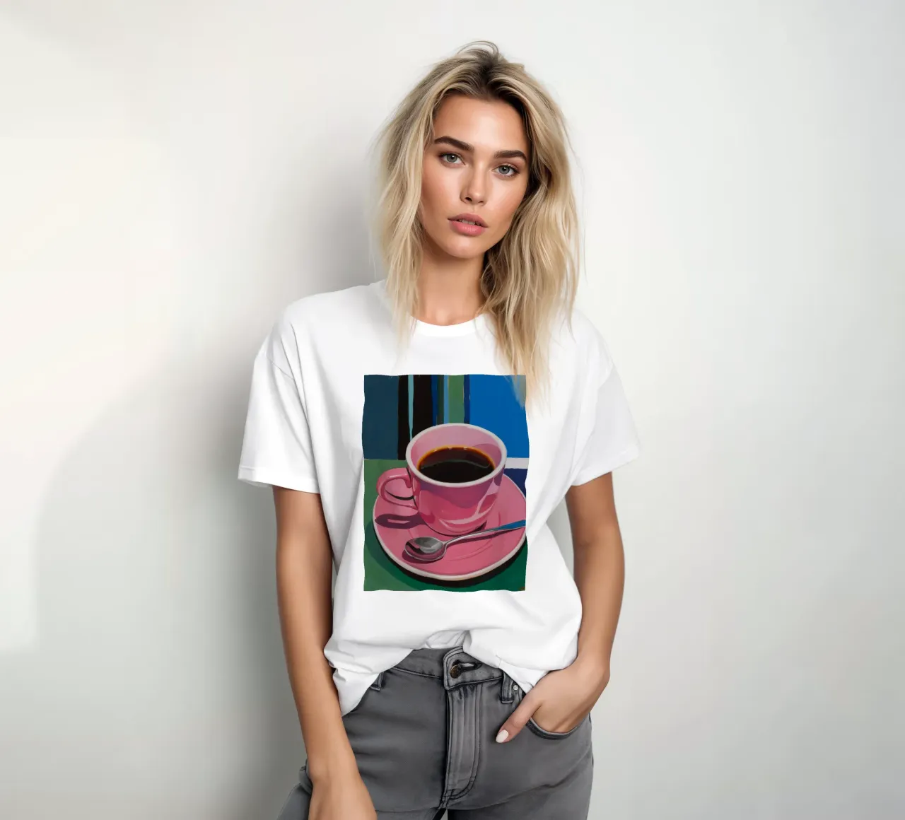 Immersione di caffè rosa t-shirt da Pan Denim