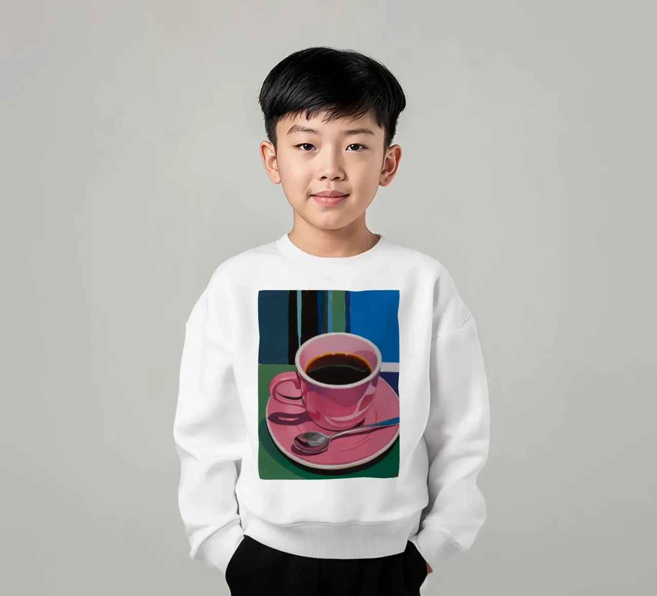 Immersione di caffè rosa felpa bambino da Pan Denim